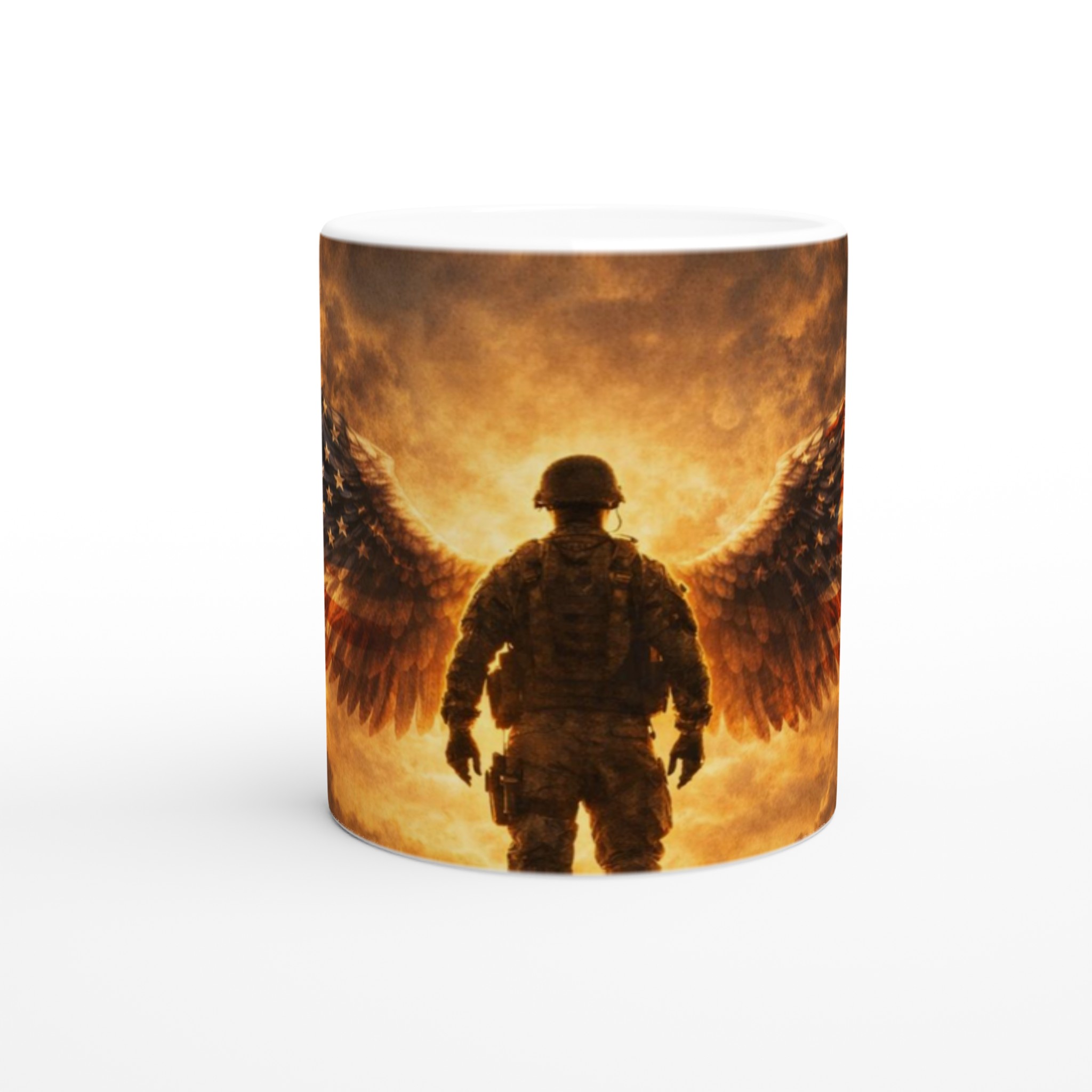 Vit 11oz keramisk mugg med patriotiskt ängelmotiv – välj din favoritfärg för kraftfull stilstilståndning 8 1ae27896-24b2-4b02-b961-e3d794ebe1e3