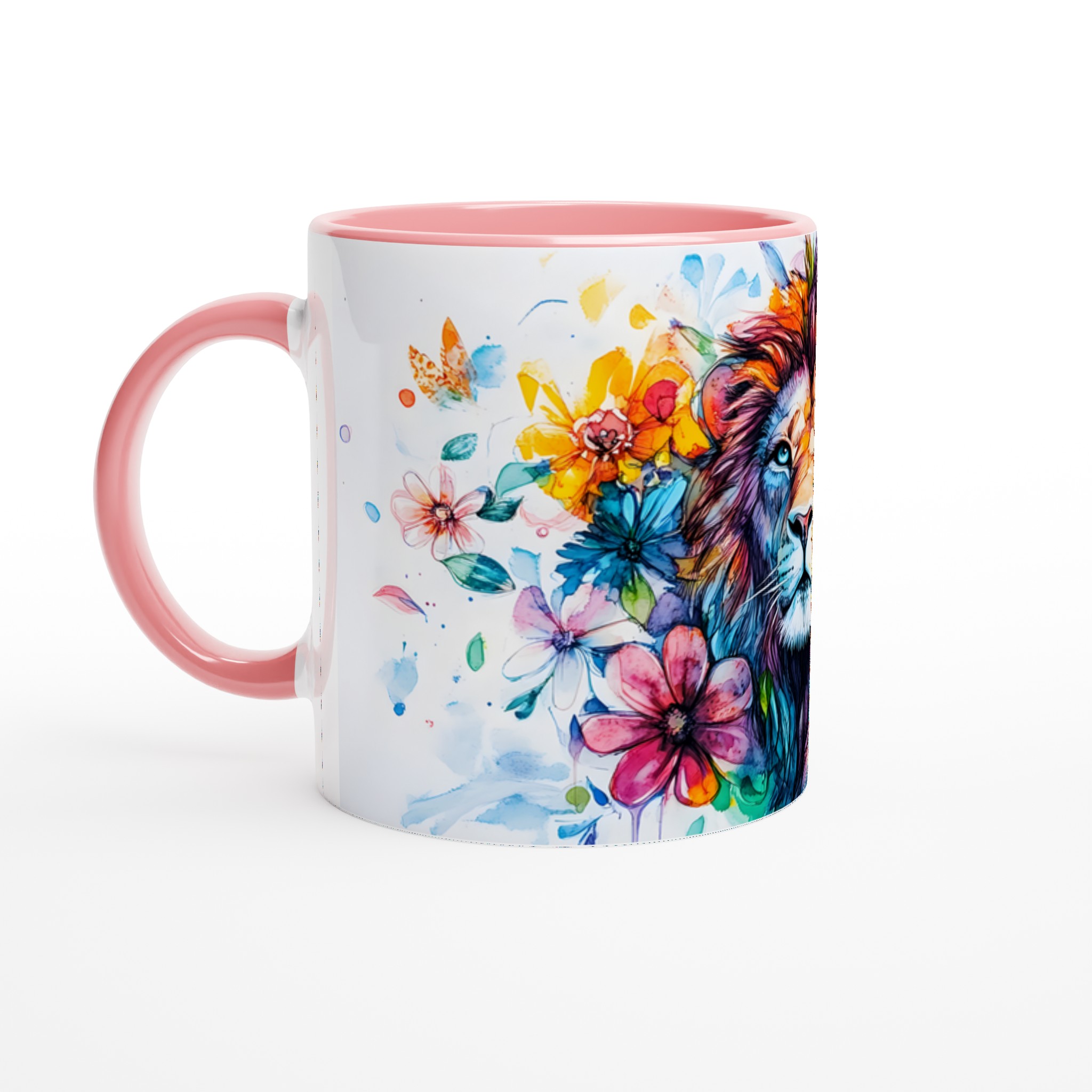 Färgsprakande Lejon Akvarell Mugg – Uttrycksfull 11oz Keramikmugg i ditt Val av Sju Livfulla Färger 6 1b271cd9-5da2-412d-a541-34df0410893a