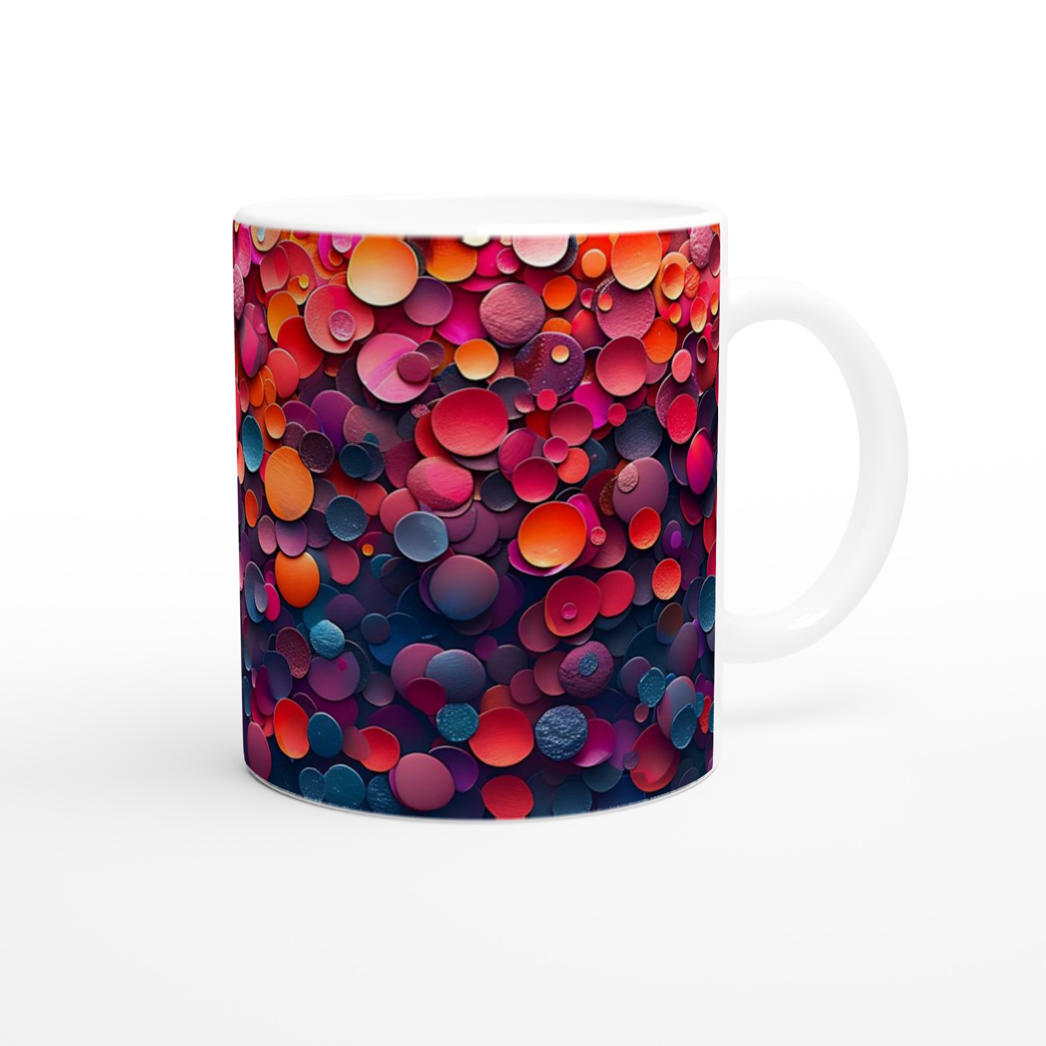 Abstrakt Konstmugg i Keramik – 11oz med Färgexplosion i Rosa, Orange och Blått 9 1b39d44b-0627-4c1b-8f36-65852401cefc