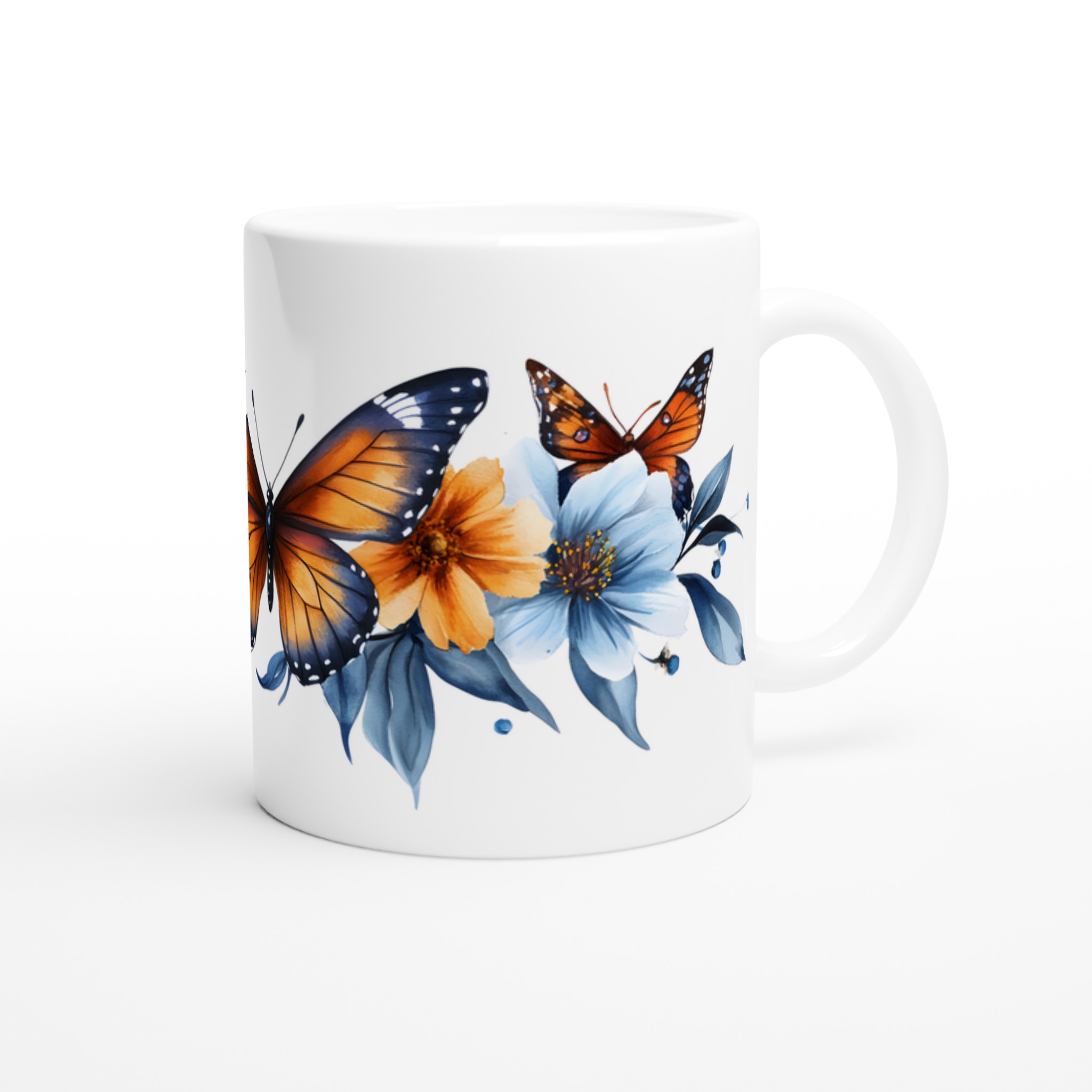 Fjäril och Blomsterprakt – 11oz Keramisk Mugg för Färgglada Kaffestunder i Valfri Färg 9 1b3cb026-5b68-4682-a70c-0a830f20ff83