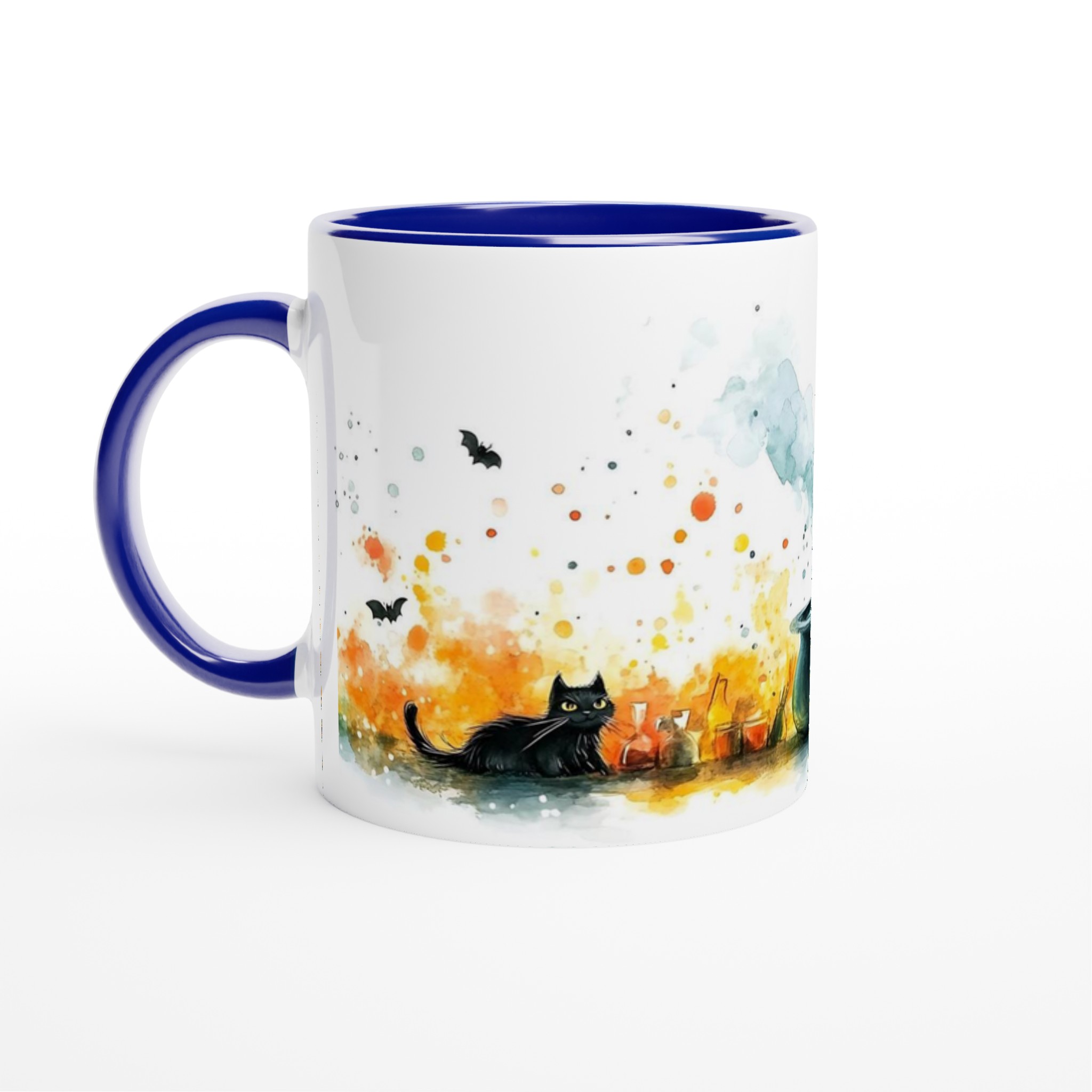 Förtrollande Häxa & Svart Katt Keramikmugg - 11oz Magisk Akvarell-Design i Flera Färger 2 1b5235c6-5a7f-415d-8da0-2ed29e90d151
