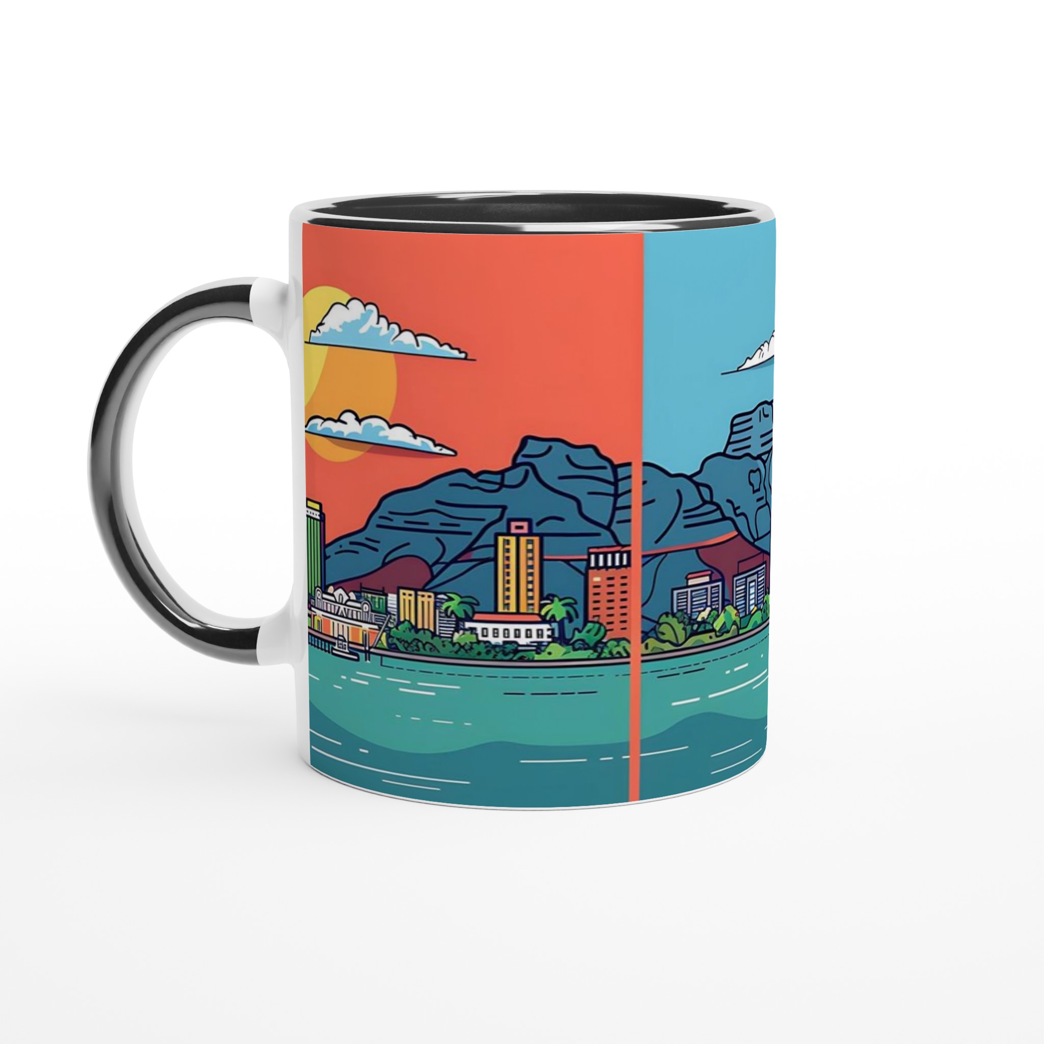 Cape Town Skyline Kaffemugg – Färgstark och Livfull Illustrerad Keramikmugg 4 1b696b4b-16c2-4d8e-952a-457be76b3780