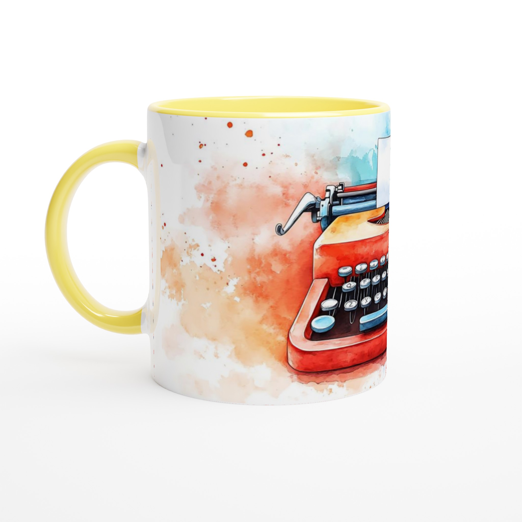 Retro Skrivmaskin Akvarellmugg – Kreativ Design i Valfri Färg, 11 oz Keramik 3 1bb5dc99-47bc-4d93-8cb3-bc5da25156c4