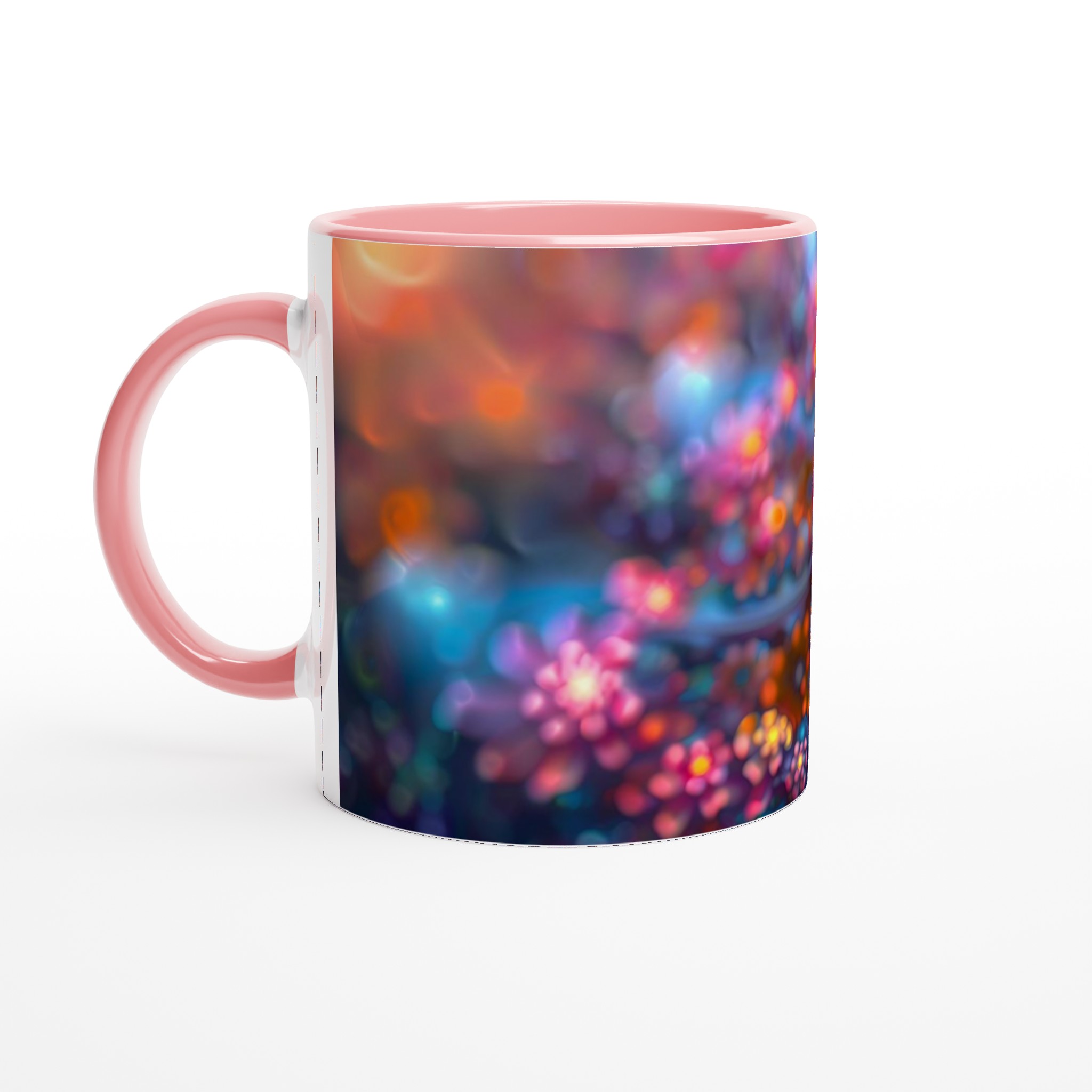 Kosmisk Blomstermugg – 11oz Keramikmugg med Hypnotisk Fraktaldesign i Livfulla Nyanser 6 1bc474de-2db2-4893-8bfe-00712f329ae9