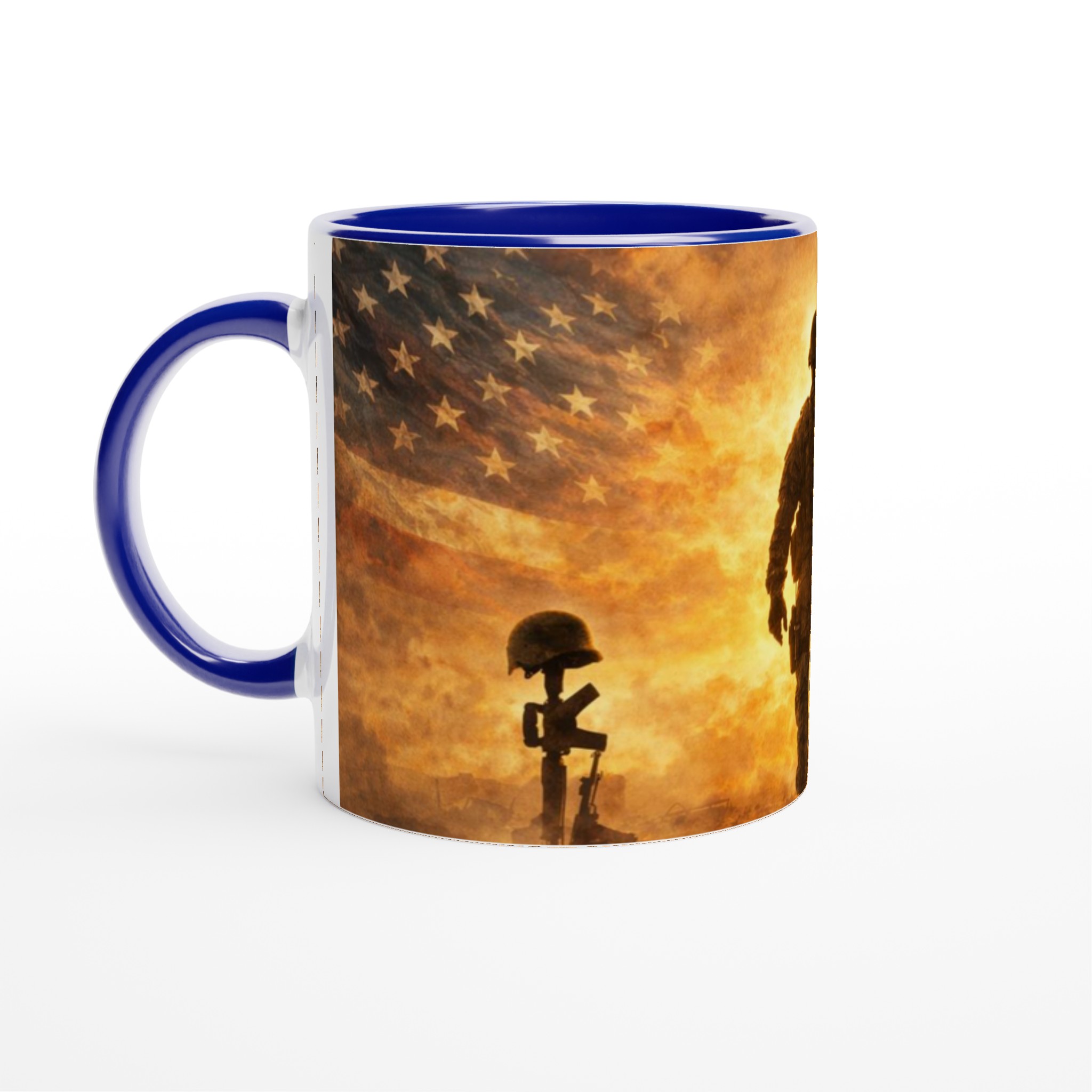 Vit 11oz keramisk mugg med patriotisk militärmotiv – välj bland sju livfulla keramiska färger 2 1bc9ea46-9752-409b-a8c8-8eedca7f406d
