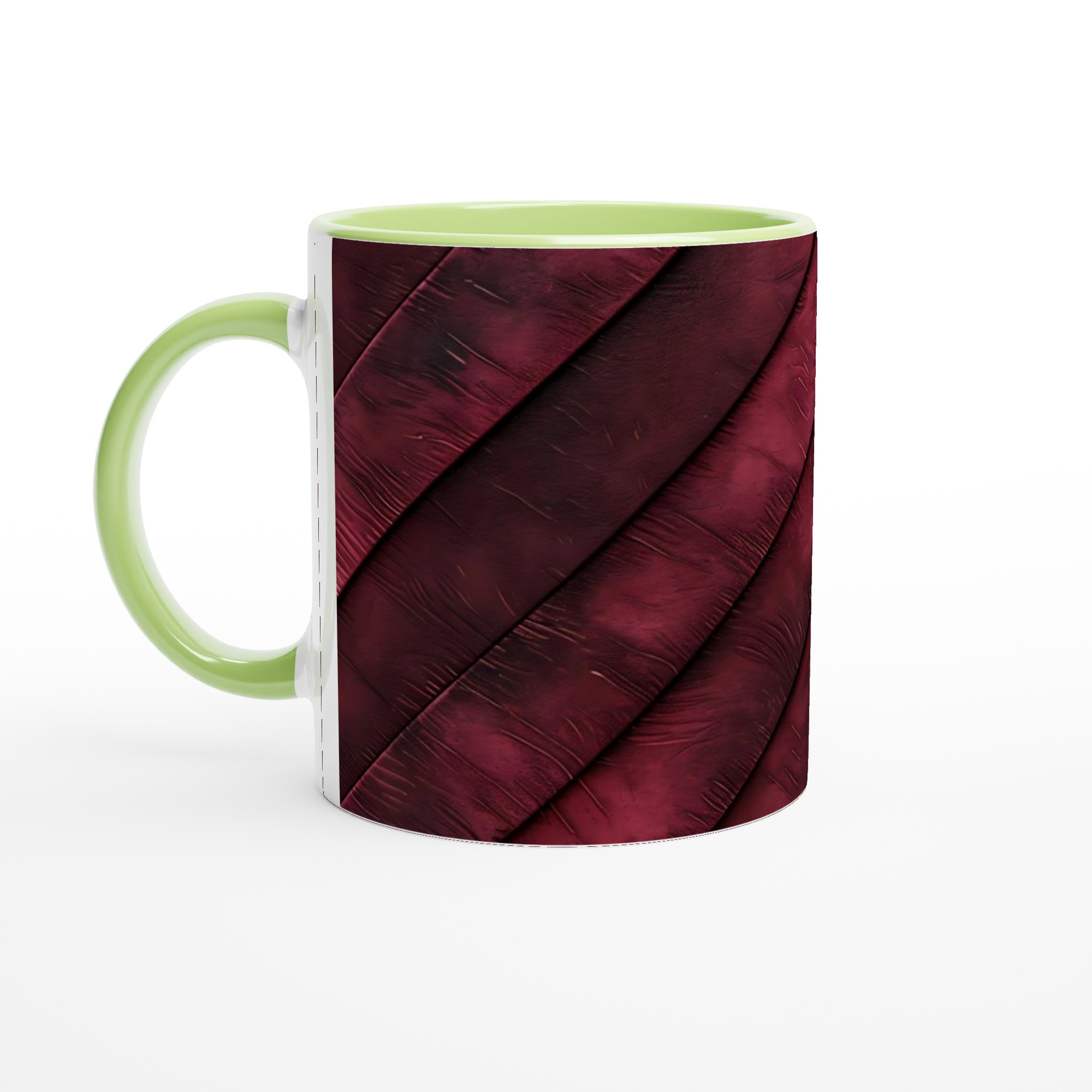 Vit 11oz keramisk mugg med elegant mörkröd läderstruktur – välj din favoritfärg 7 1bf4dfc3-534d-4432-b36b-b52c458e3bd0