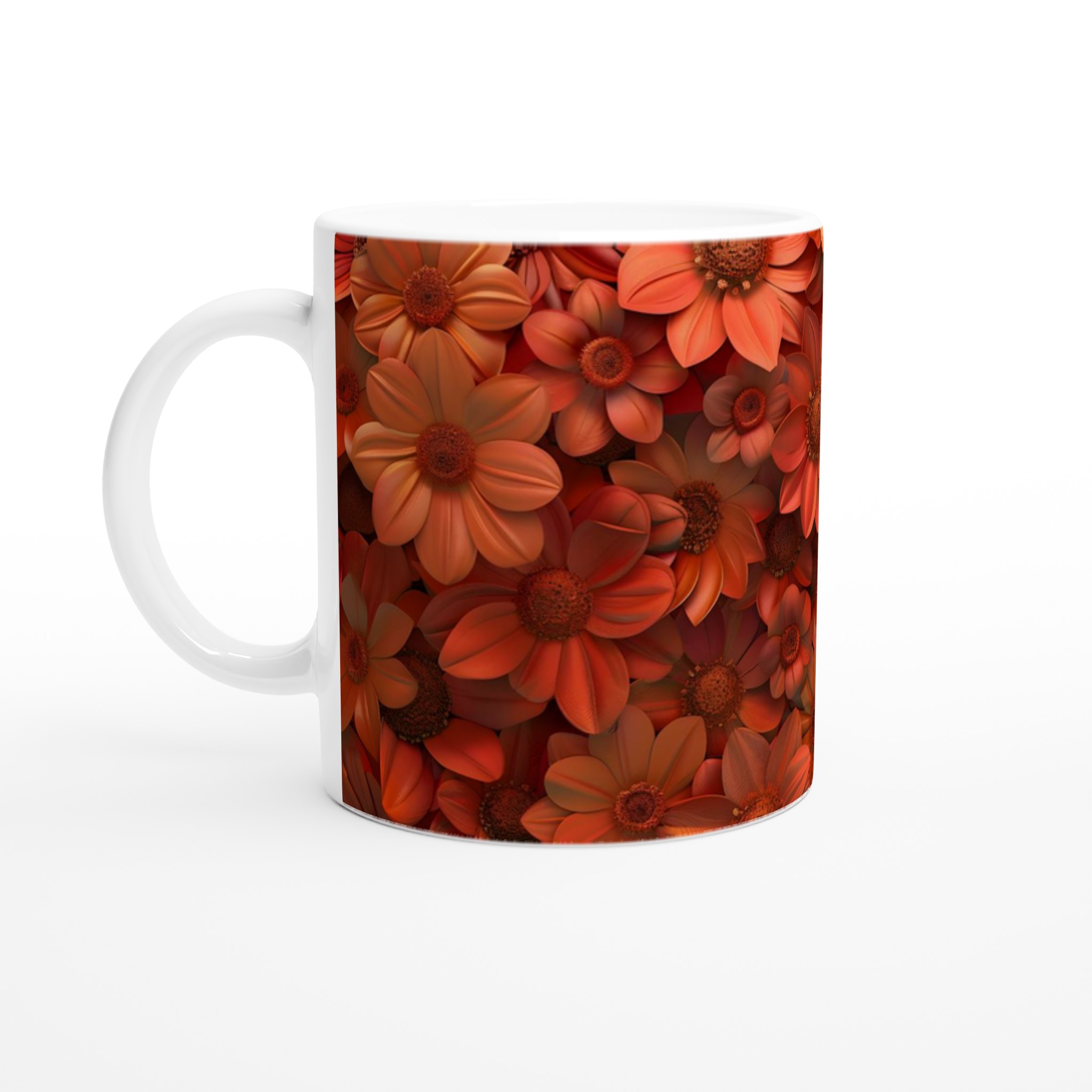 Blomstrande Röda & Orangea Blommor – Premium 11oz Keramikmugg för kaffe, te och design som sticker ut 1 1c003828-2307-4fd6-aed6-35d2ae3ce93b