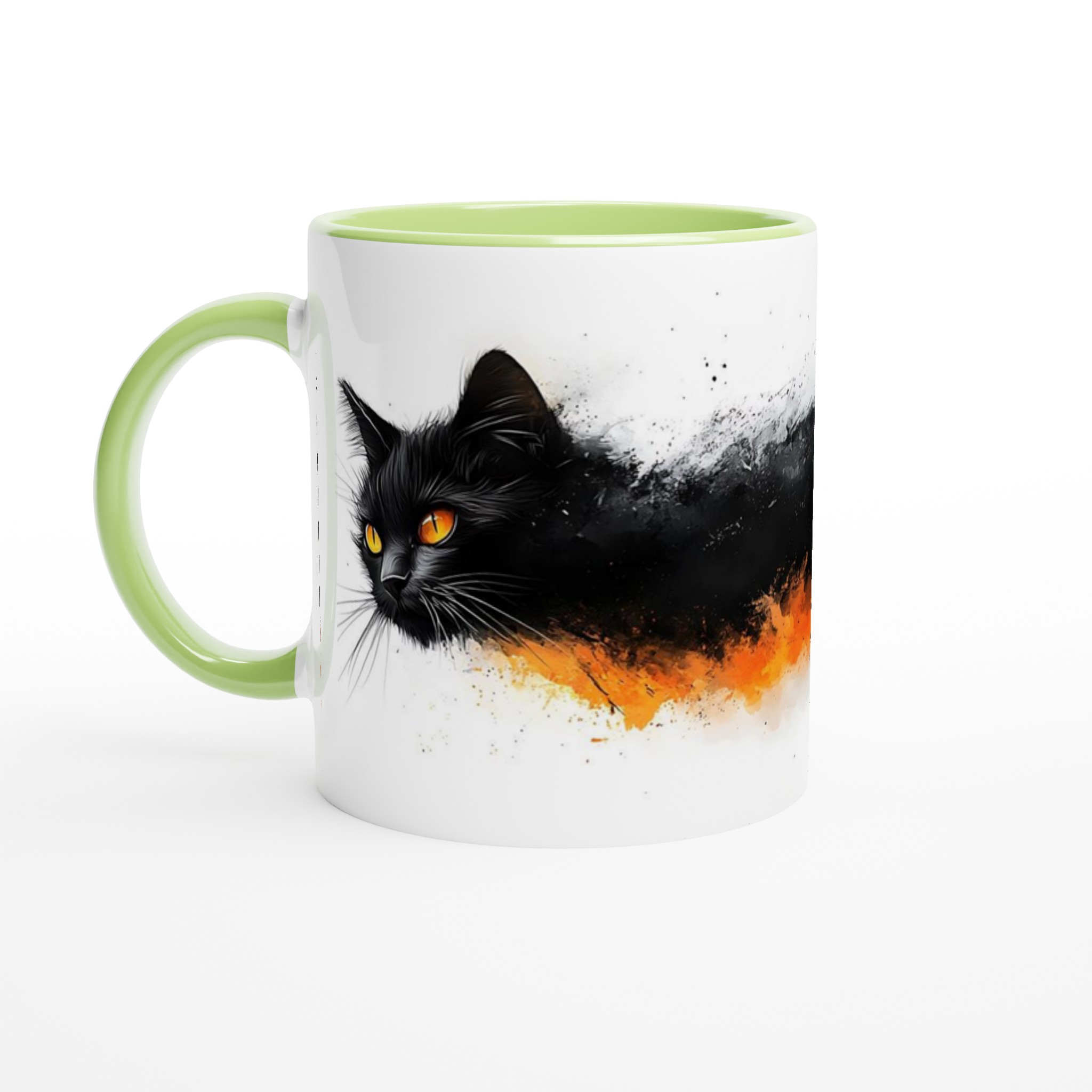 Mystisk Svart Katt Keramisk Mugg - Eldiga Ögon, Konstnärlig Design i Ditt Val av Färg 7 1c16e16e-bac0-4322-87c2-5efc58723c40