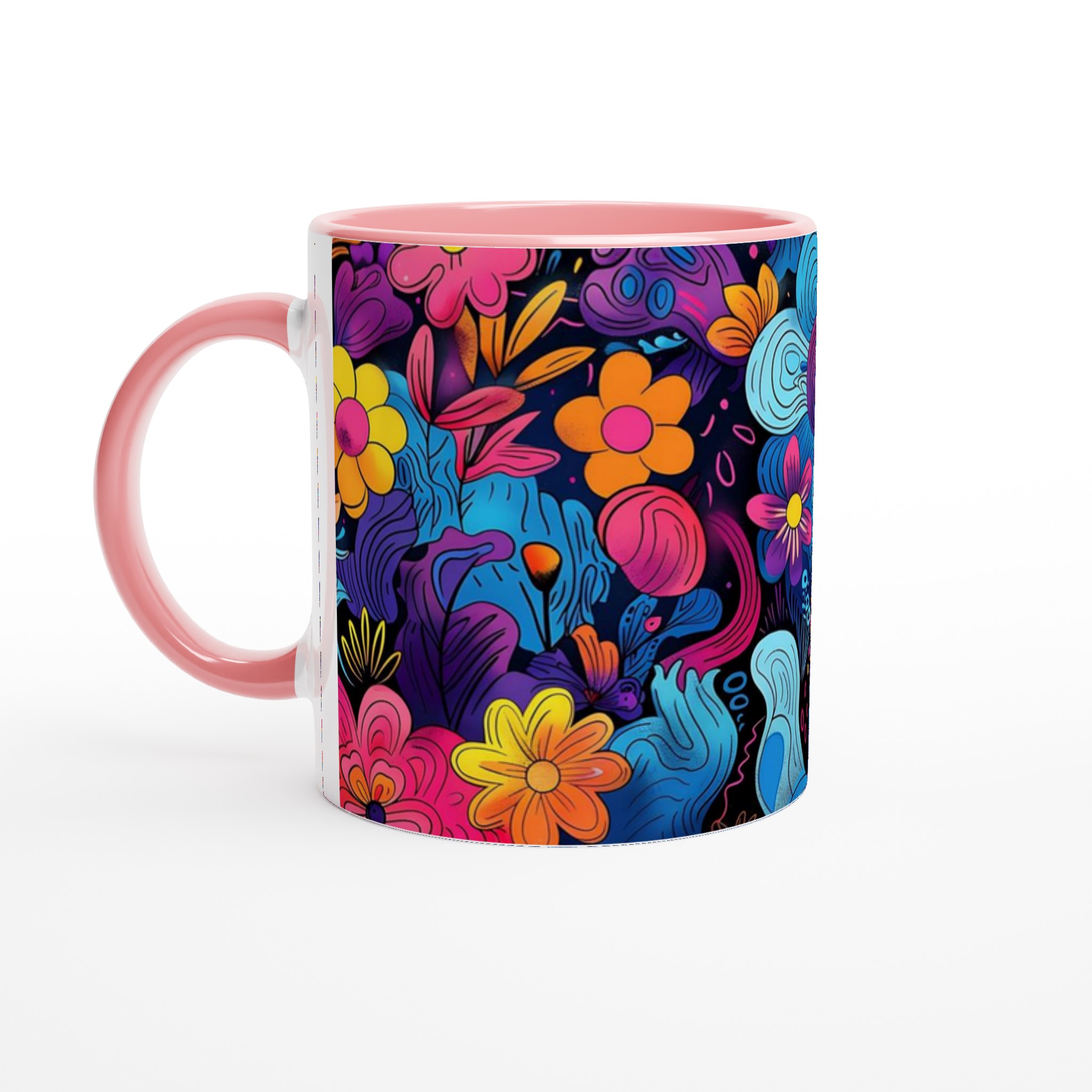 Psykedelisk Blomster Keramikmugg - 11oz, Levande Färger för Ditt Kaffe eller Te 6 1c27ca9e-c1e1-45aa-8d94-774788ed014a