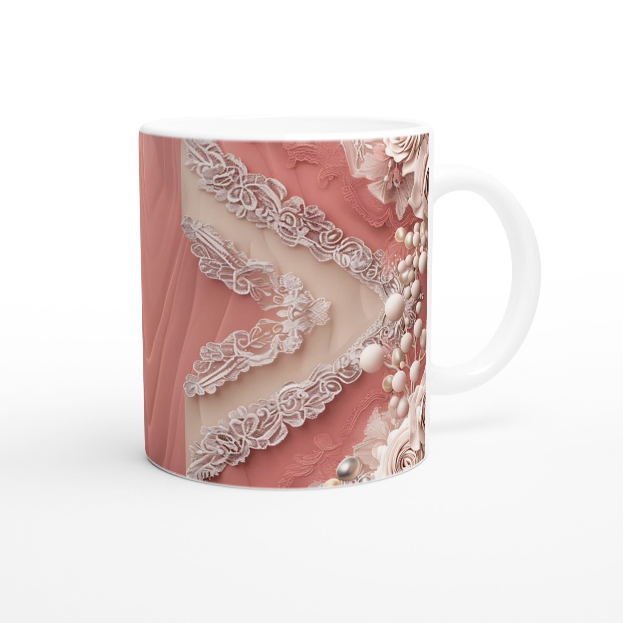 Vit 11oz Keramisk Mugg med Elegant Rosornament - Välj Din Favoritfärg 9 1c359554-0674-452b-9cc2-751e4543d21c