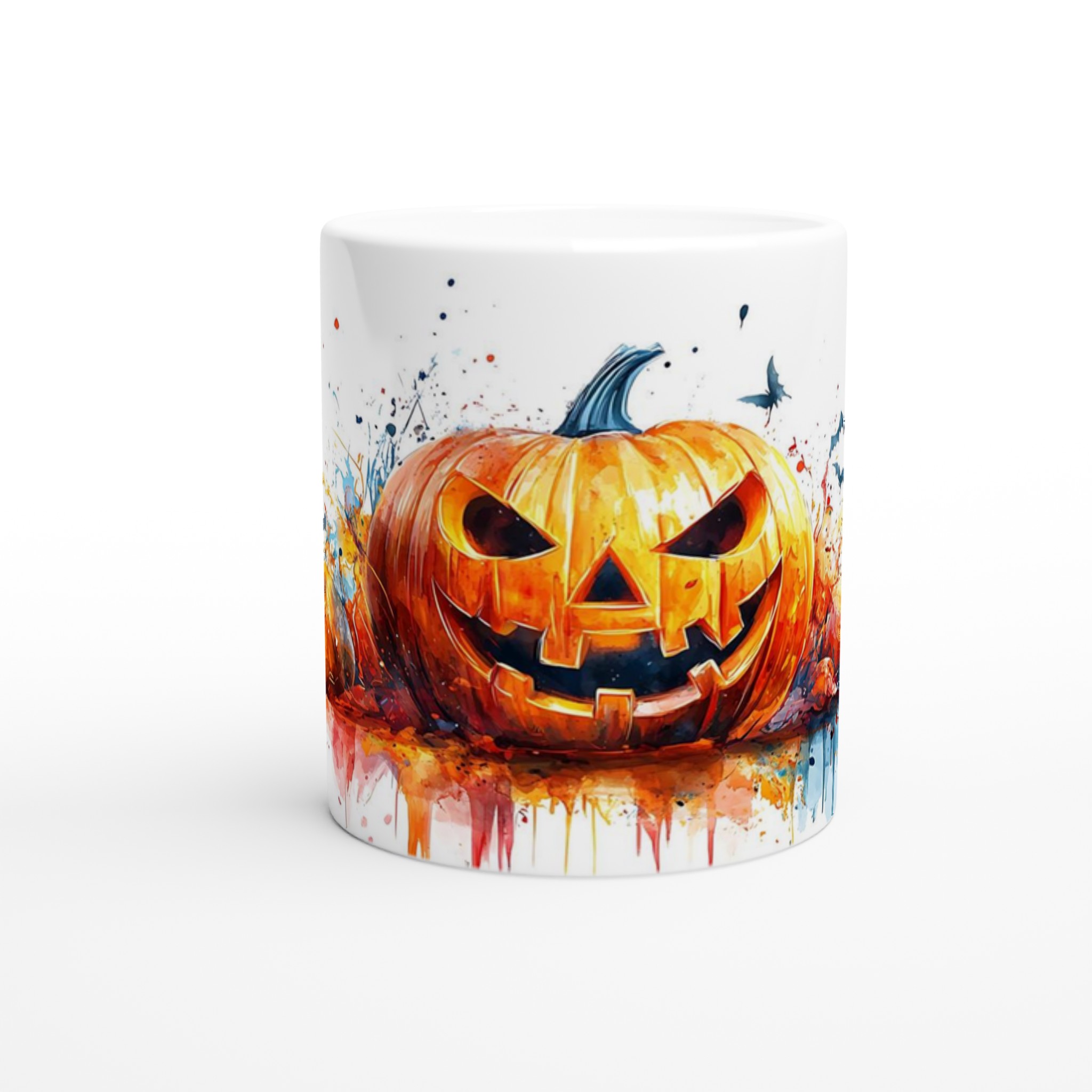 Spöklik Akvarell Halloween Mugg - Skrämmande Pumpa Design i Livfulla Färger, 11oz Keramik 8 1c37ddab-705e-4912-9ef3-5b15af560eff