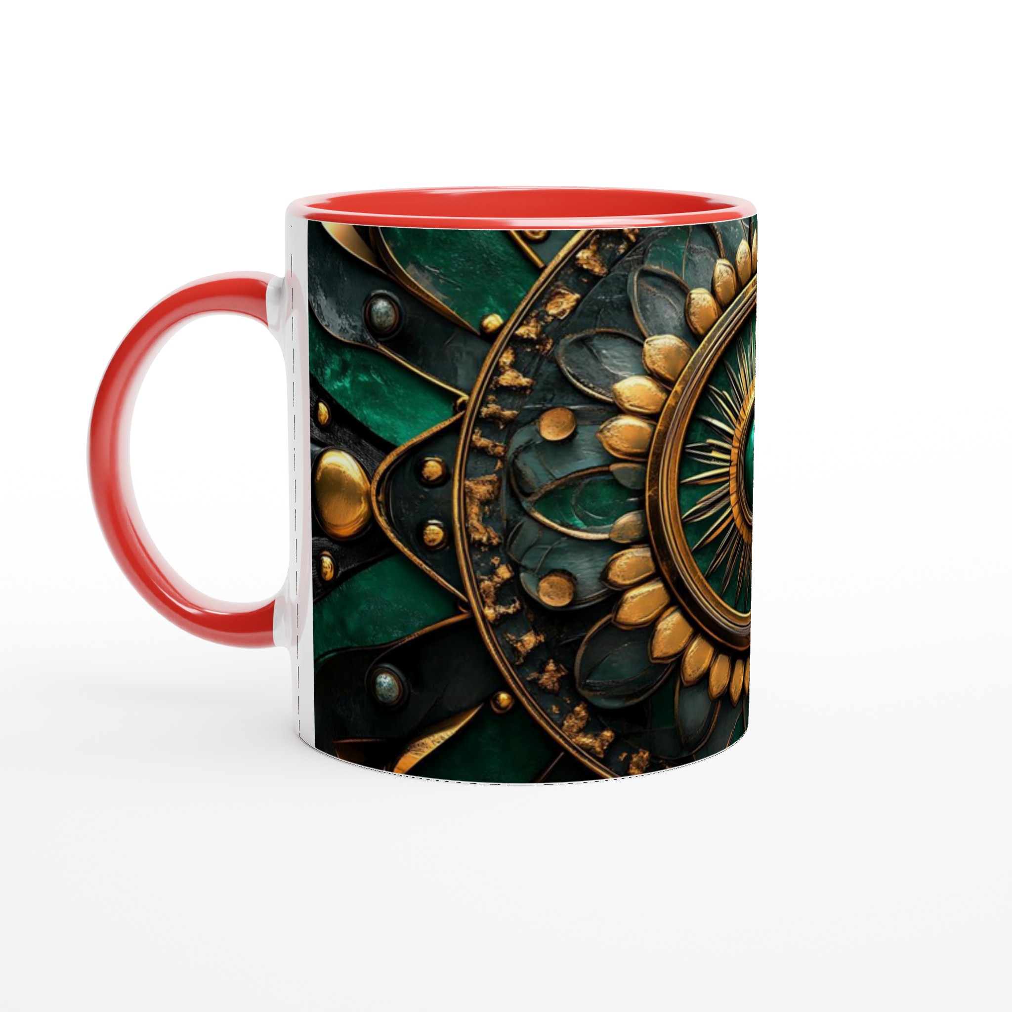 Mångfärgad 11oz Keramisk Mugg: Konstnärlig Design i Guld & Smyckesgrönt – Välj Din Favoritfärg! 5 1c411f1f-6eb2-4702-b74e-b486b10946f7