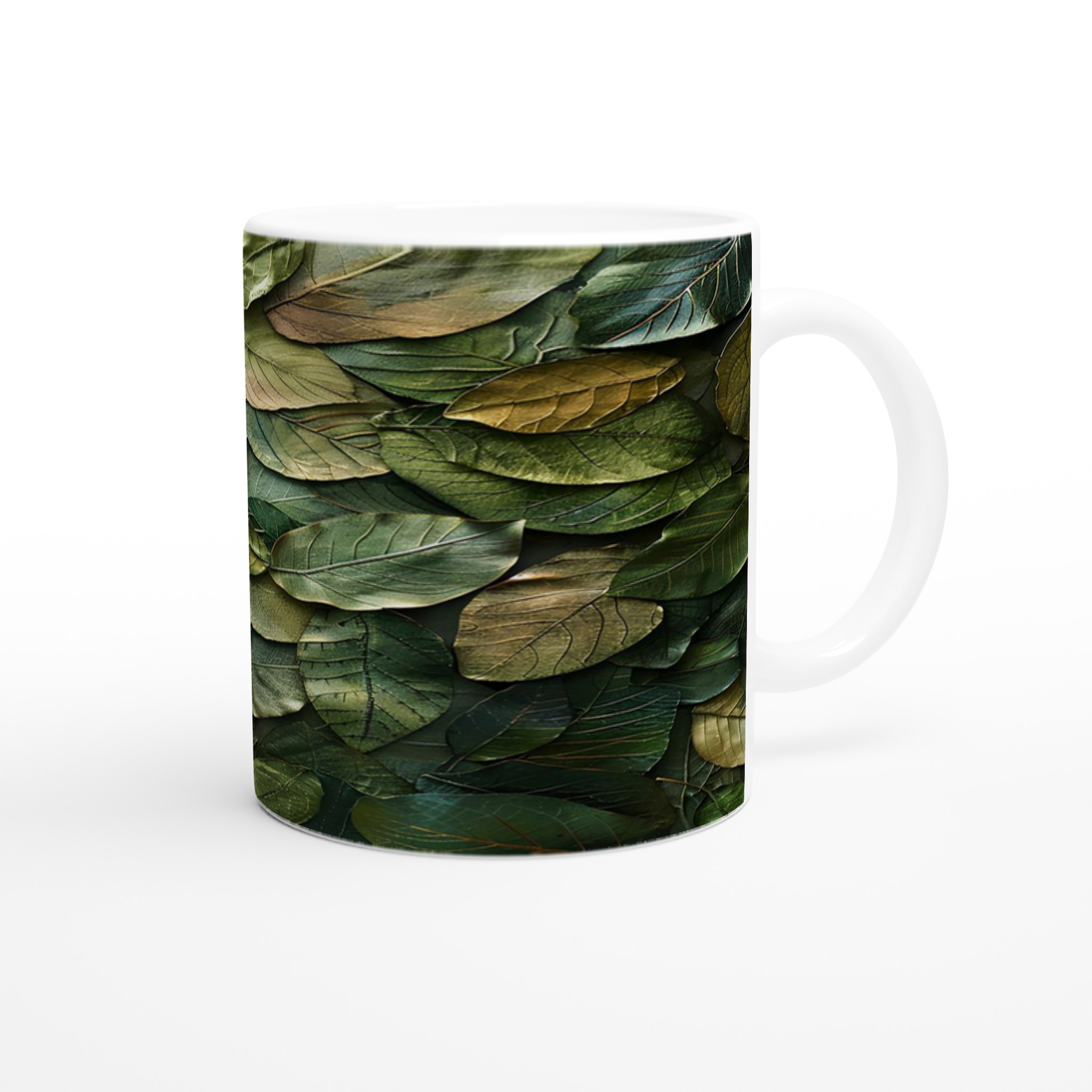 Naturnära Keramisk Mugg 11oz – Skogsgröna Lövdesign i Valfri Färg 9 1c54a537-4f75-4089-9223-ef300380aa51
