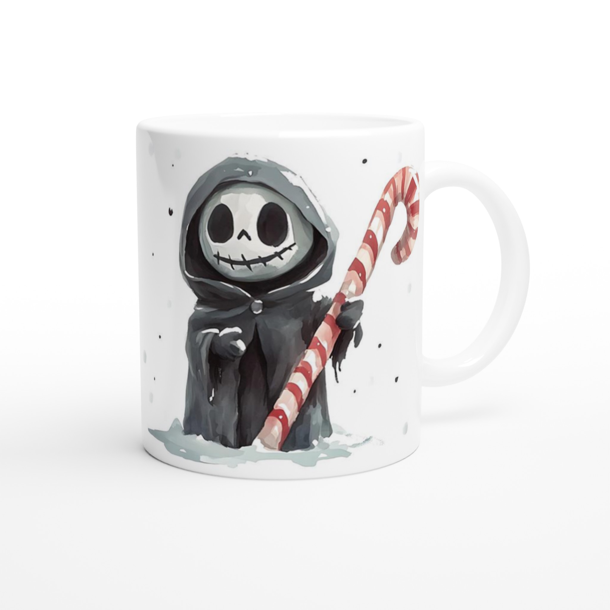 Söt Dödskalle med Polkagris Mugg - Vinterglädje & Charm i 11 oz Keramik, Välj Din Färg! 9 1c5885d8-e451-43cb-aef6-cc708311ab0c