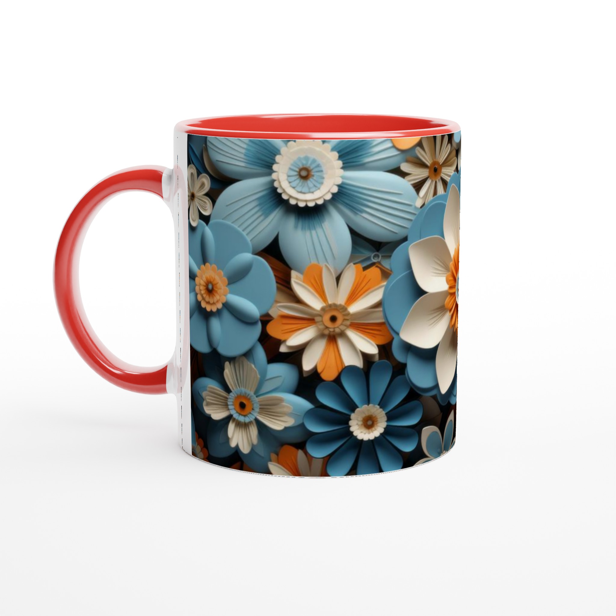 Vit 11oz keramisk mugg med levande blommönster – välj din färg och gör varje kaffestund unik 5 1c7983a1-3cc2-423d-9e33-585ace85aa20