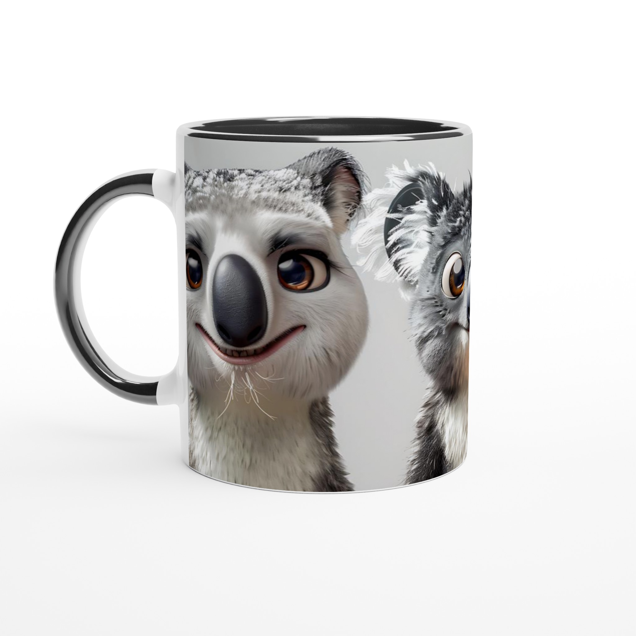 Vit 11oz keramisk mugg med charmiga tecknade djur – välj din favoritfärg på muggen 4 1c7af6be-7ffb-414e-9280-93e6d2ece52a