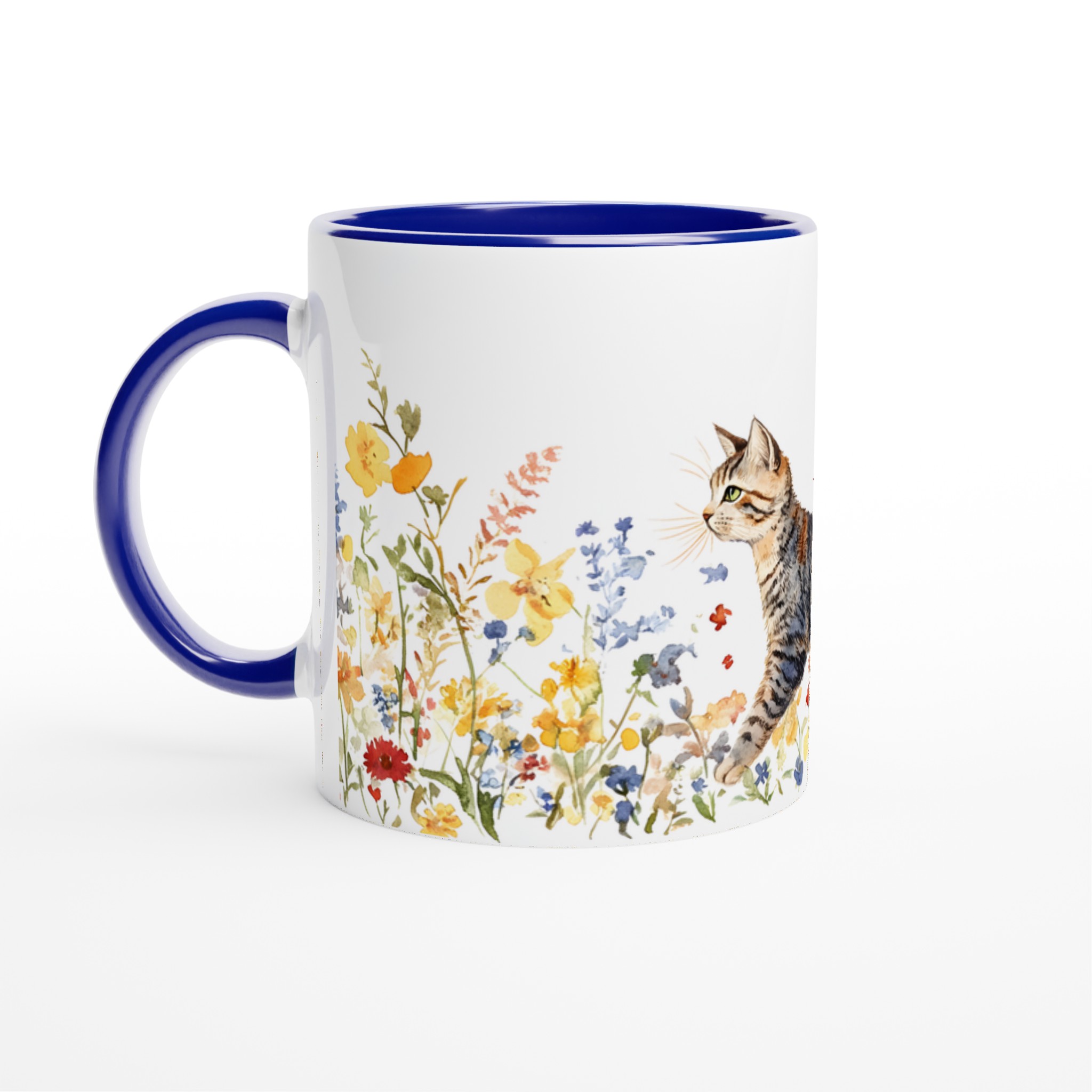 Katt bland Vårblommor – Akvarellmugg, 11oz Keramik 2 1c8a7573-10df-47c2-a553-e6068cb87027