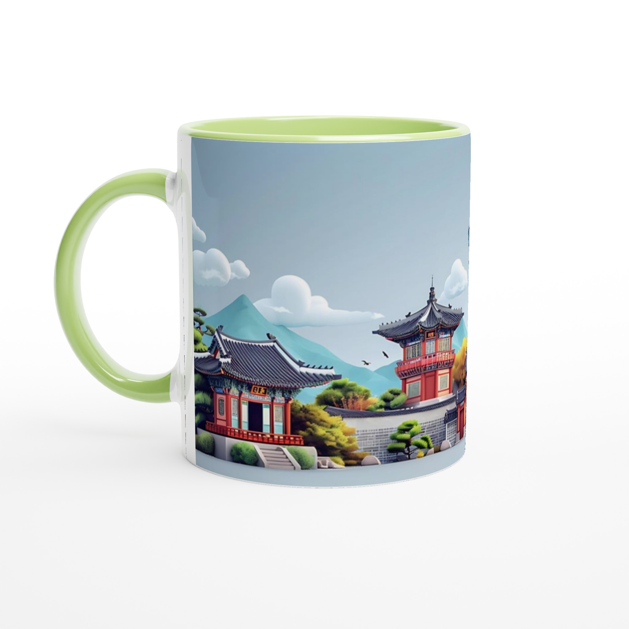 Koreansk Stadssilhuett Mugg - 11oz Keramisk Kaffekopp i ditt val av 7 livfulla färger 7 1c969c36-e350-47db-ba71-88ab5cc9c01b