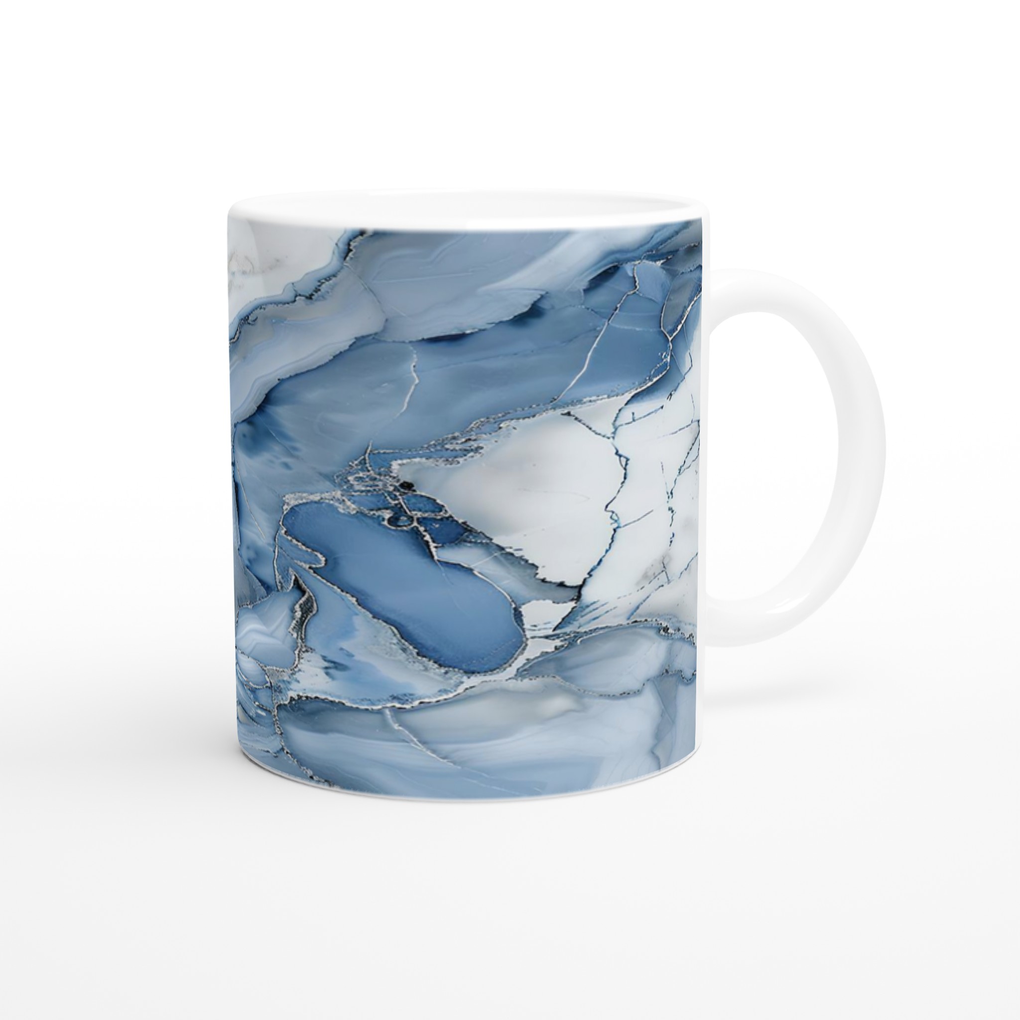 Abstrakt Marmormugg i Blått & Vitt – 11 oz Keramikmugg för Modern Stil 9 1c97d8c2-5371-4c1b-805b-1a500c08a32c