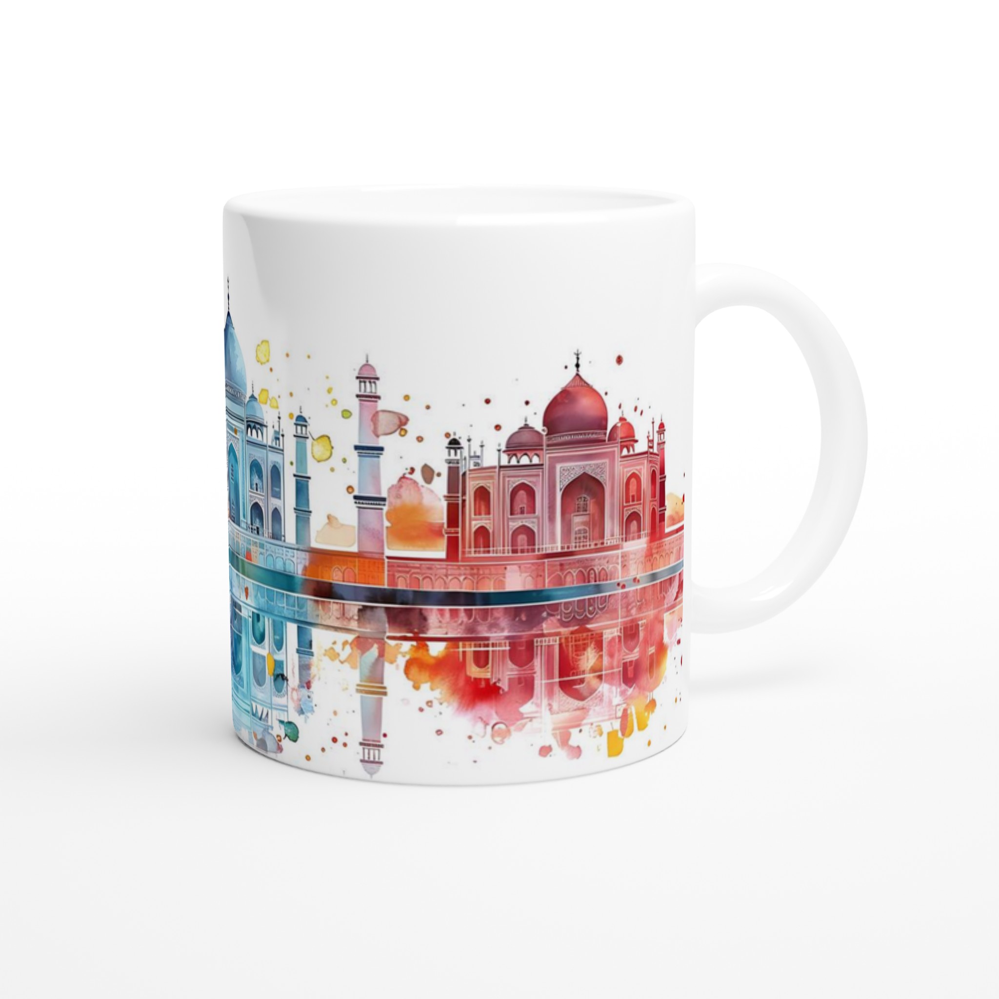 Mångfärgad Taj Mahal Mugg - Akvarell Kollektion 11oz Keramikmugg i ditt val av 7 nyanser 9 1cbe51b3-aea6-45fc-9e47-b2ea07fe0092
