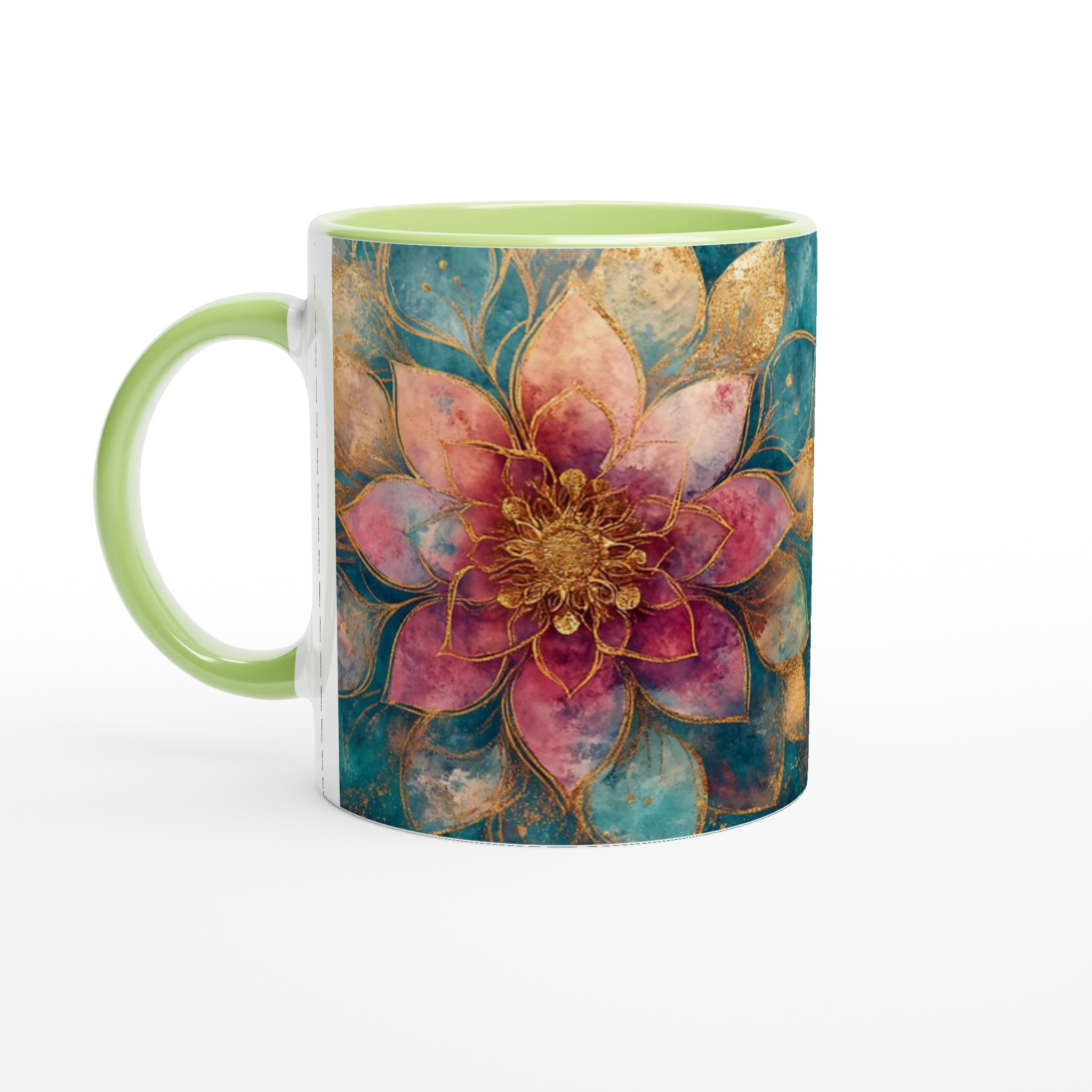 Lyxig Keramisk Mugg med Gulddetaljer & Akvarellblomma – 11oz, Välj Din Färg! 8 1cce9e33-a4ec-4a55-b436-29ec35b929c1
