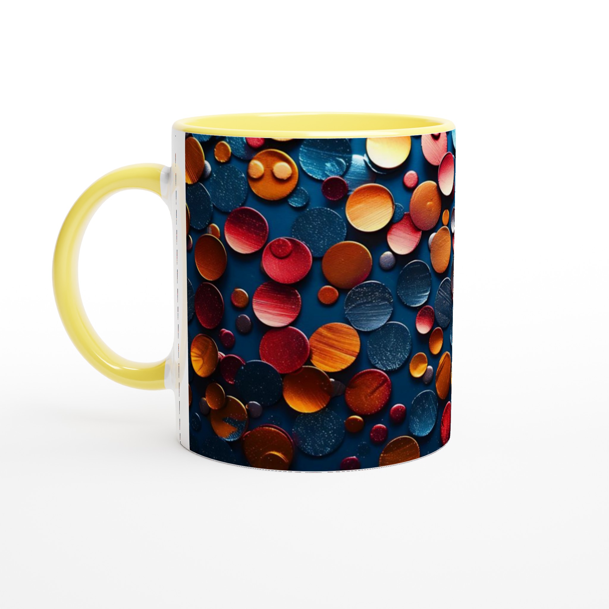 Abstrakt Punktmönster Keramikmugg – 11 oz i ditt val av sju livfulla färger 3 1cecac42-1a32-4235-b67e-9a4946b33610