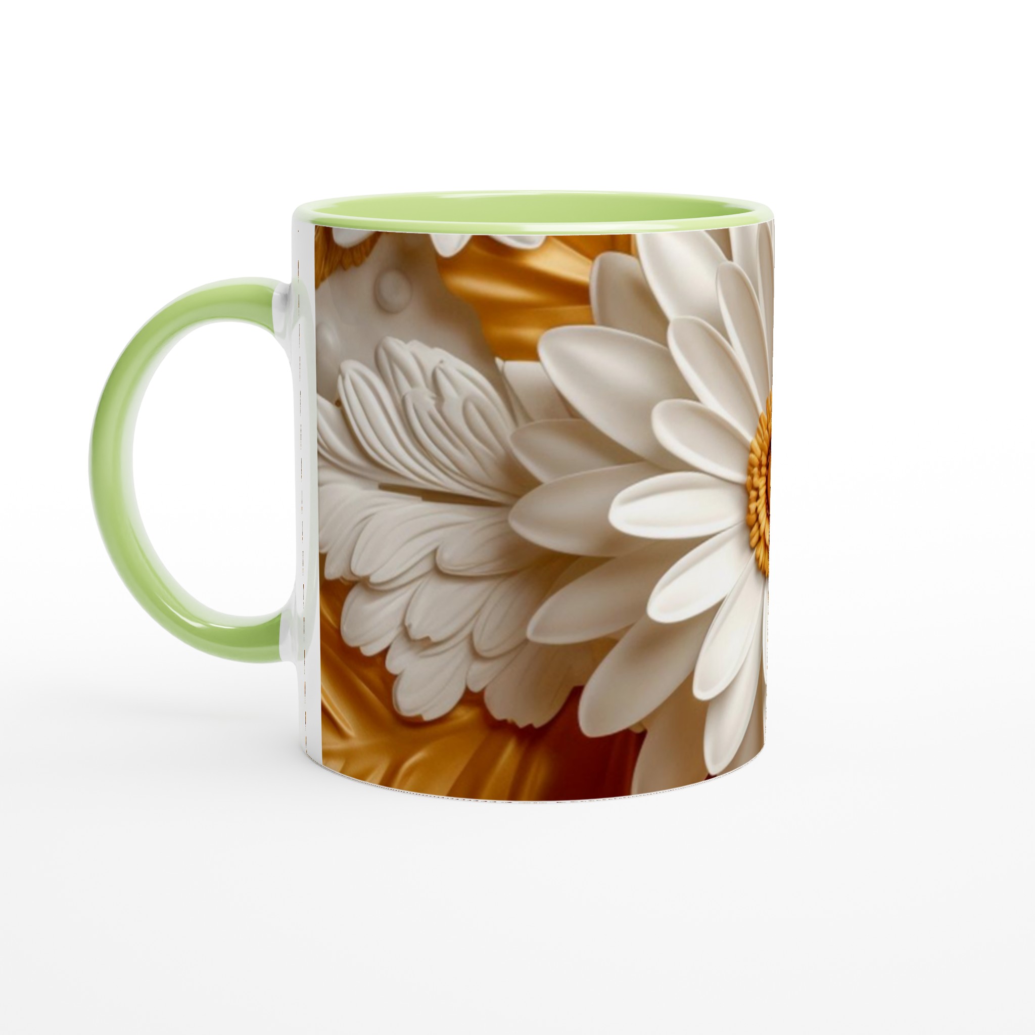 Elegant Vit 11oz Keramisk Mugg med Gyllene Blommotiv – Välj Din Favoritfärg 7 1d13cfc7-612a-43bd-86a5-fb0405fb8fff