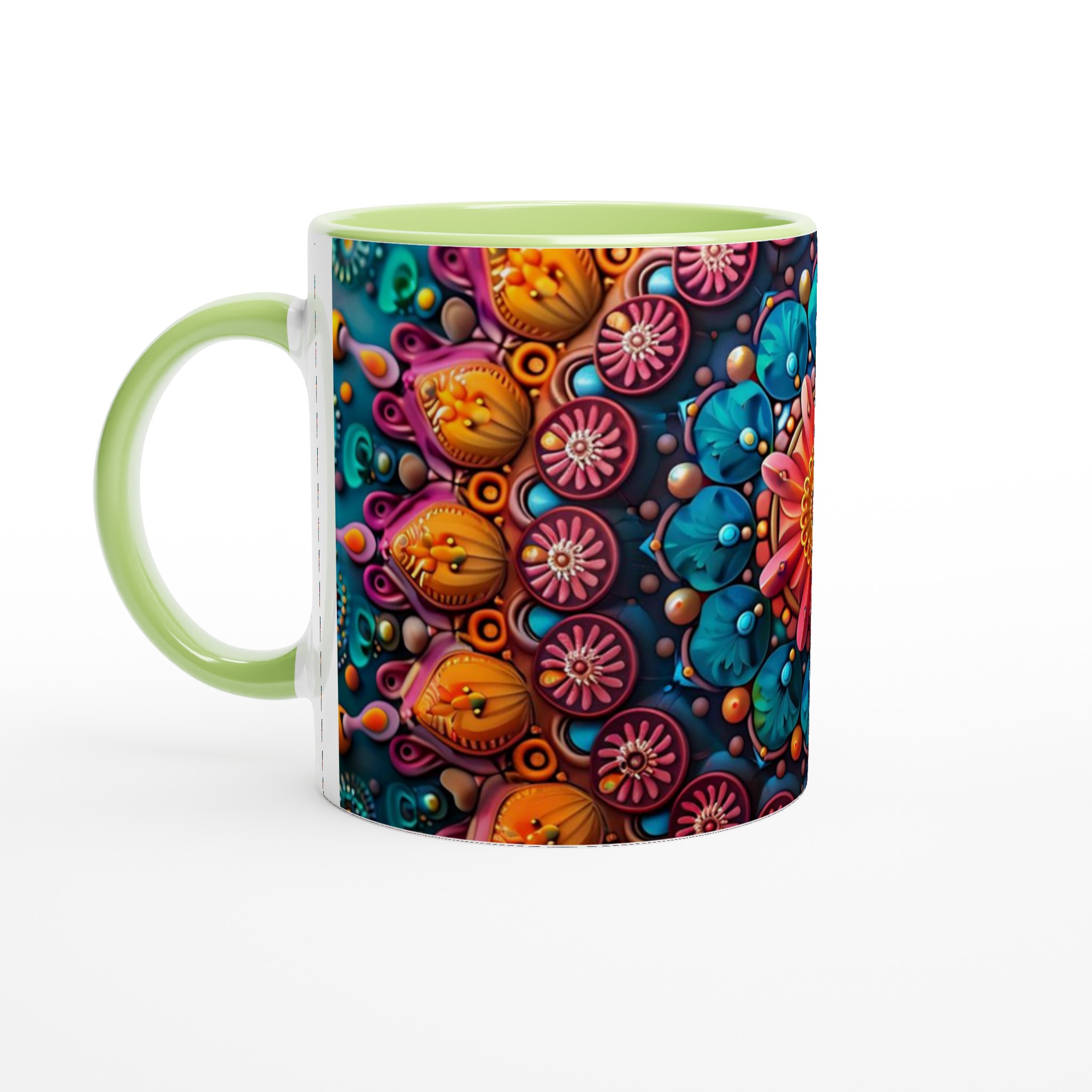 Mångfärgad Mandala Keramikmugg - 11oz, Levande Design i Valfri Färg! 7 1d56332b-5e1f-4d01-b580-639e7e3b17b2