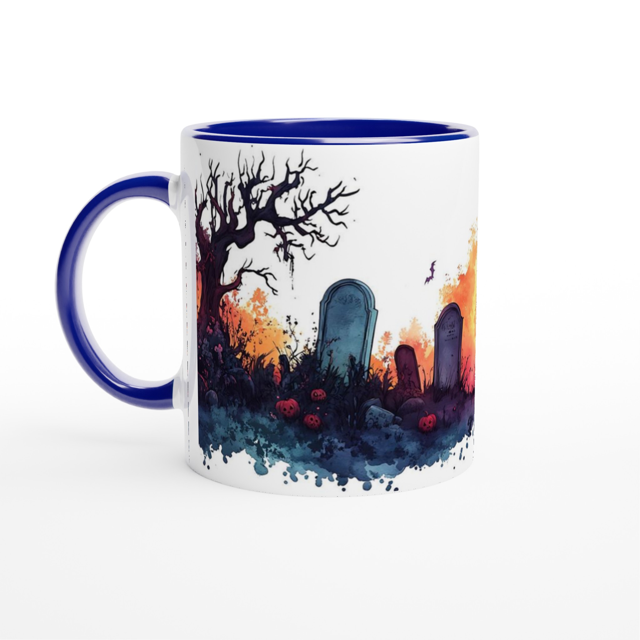 Spöklik Kyrkogård Keramikmugg - 11oz Halloween Motiv i Vattenfärg, Välj Bland 7 Färger! 2 1da75861-a3a9-4d4f-b51f-da9c05291e8d