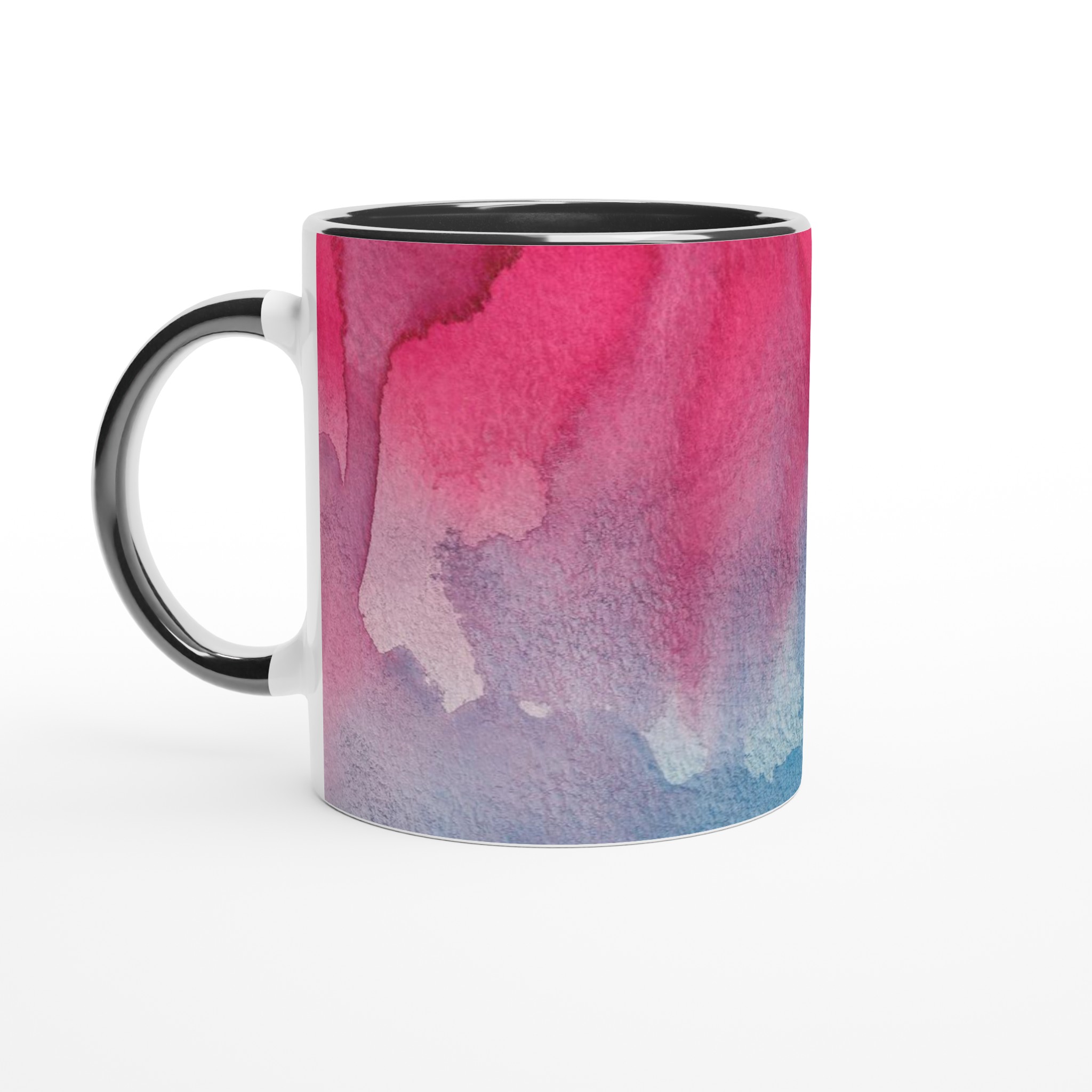 Vit 11oz keramisk mugg med färgstarkt akvarellmotiv i blått och rosarött 4 1dce004d-9186-4eed-9238-c93c5943d722