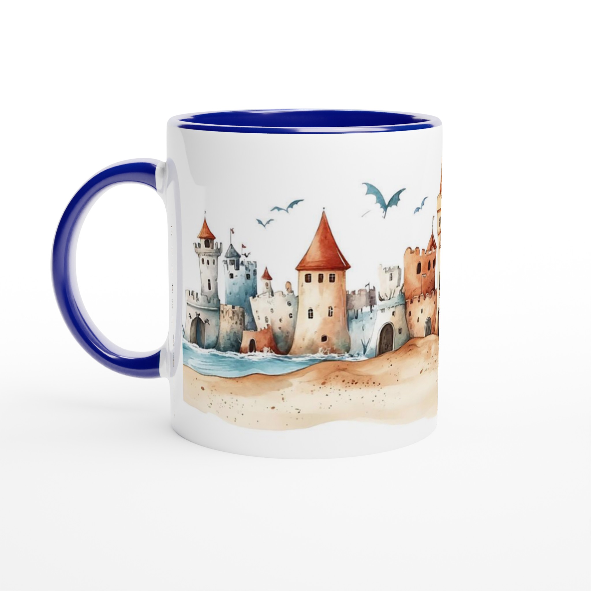 Fantasy Sand Castle Keramisk Mugg – Drömlikt Akvarelltryck med Slott och Drakar, Perfekt för Äventyrslystna 2 1dd4bf29-226a-4645-8ef9-dfec8dd608eb