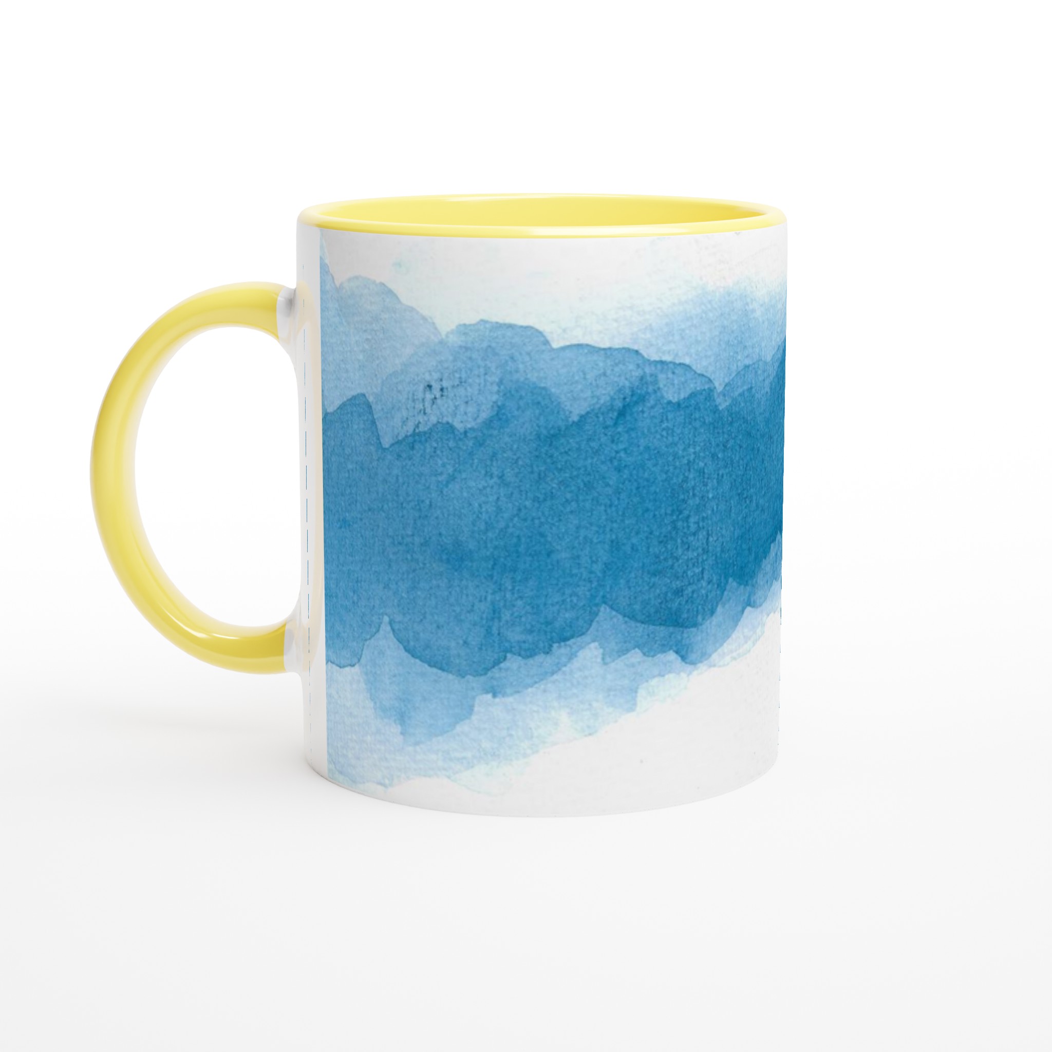 Vit 11oz keramisk mugg med djupblå aquarelldesign – välj bland sju levande keramfärger 3 1dd6b403-585b-44a0-8e1e-d4d2089f3eb3