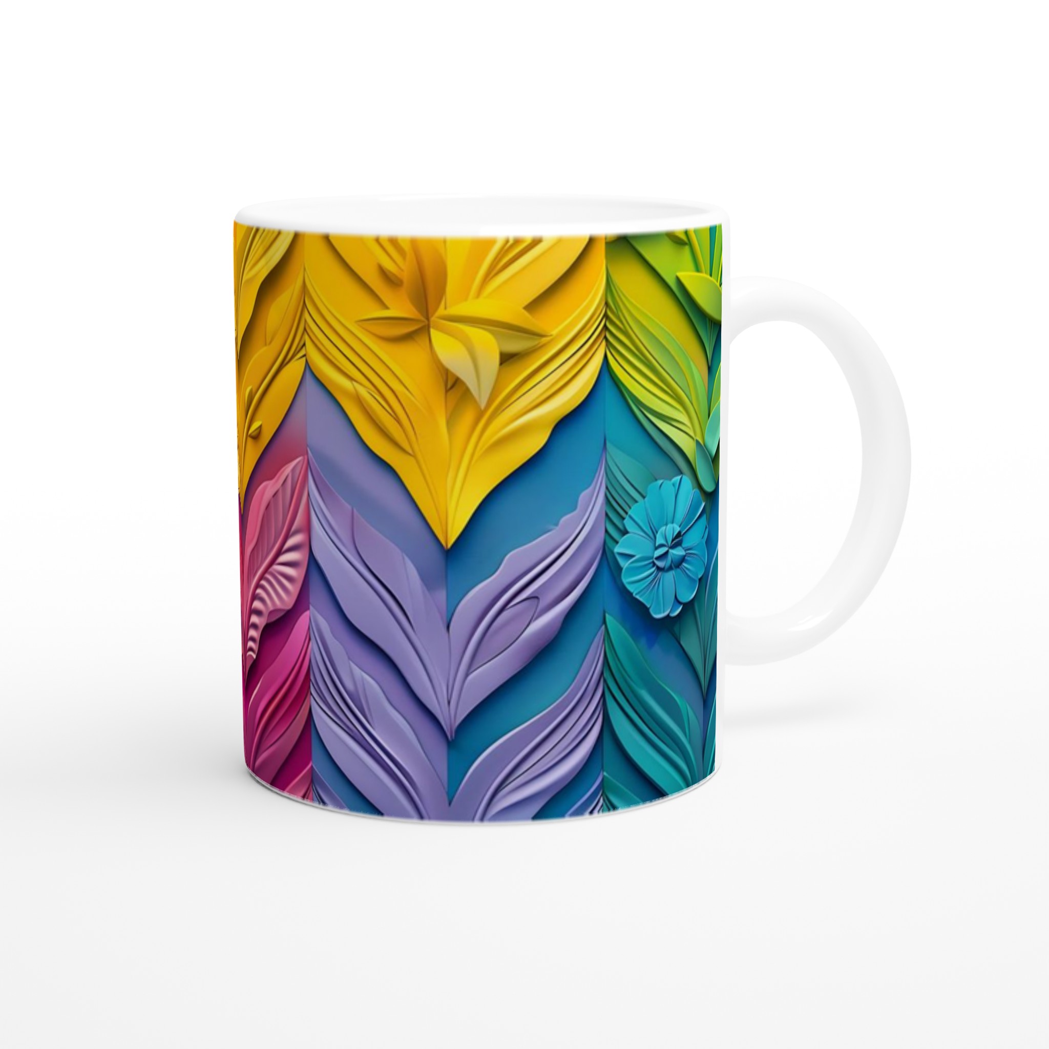 Abstrakt Blommig 11oz Keramisk Mugg – Konstfulla Organiska Mönster i Levande Färger 9 1de5dae7-5318-47da-8a6a-e1519babe76a