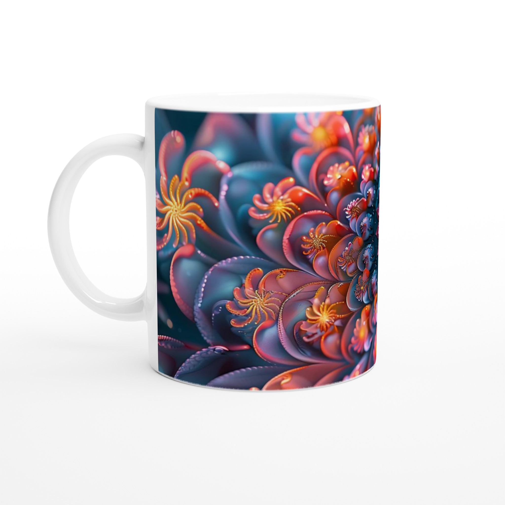 Abstrakt Fraktal Konst Mugg – Levande Blomsterdesign i Din Valda Färg 1 1e04fc81-4e97-4faa-b737-17451949e078
