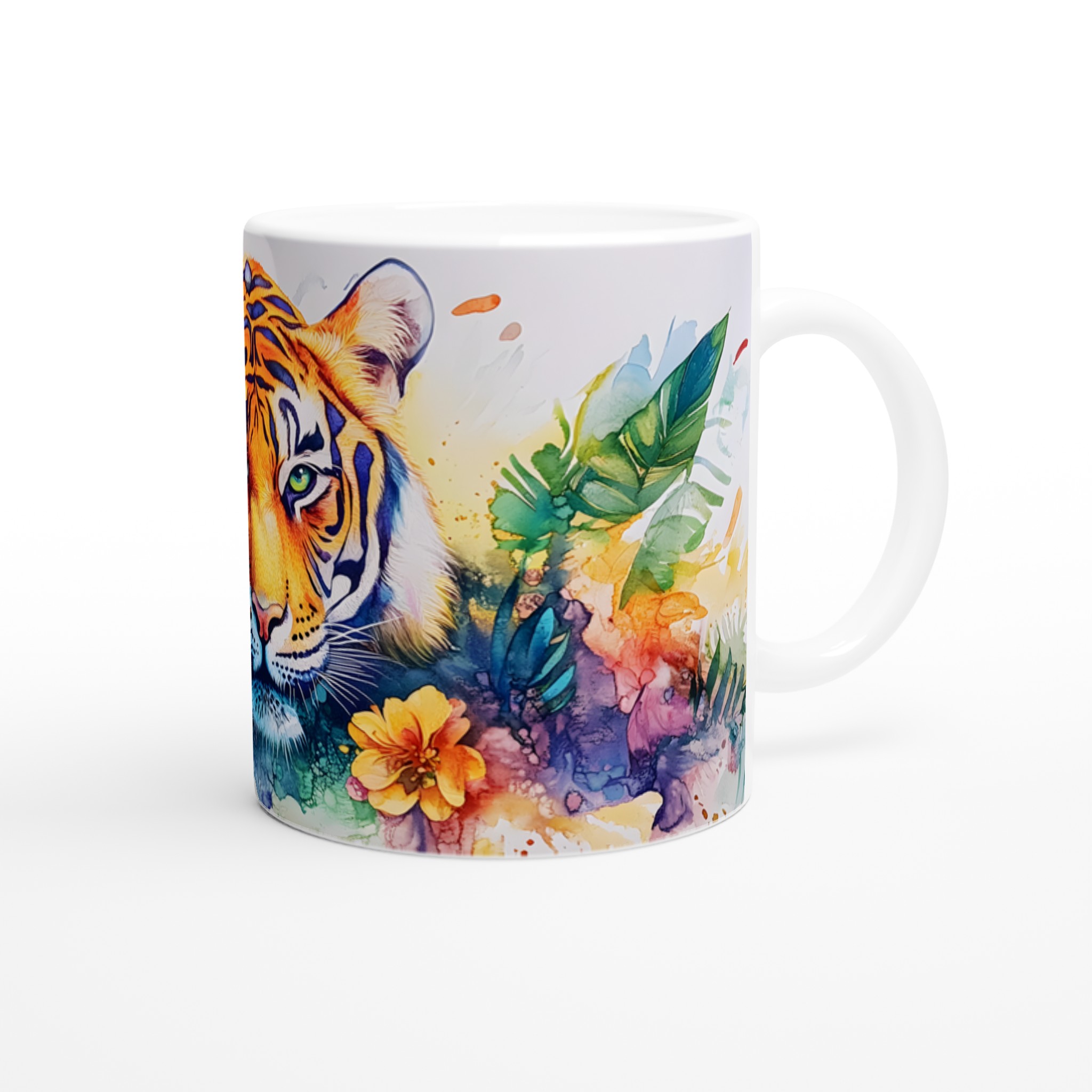 Abstrakt Akvarell Tiger Mugg – Vibrerande Djungeldesign för Kaffeälskare i Valfri Färg! 9 1e07797e-15ca-44ca-9ad1-1562189e3ea0