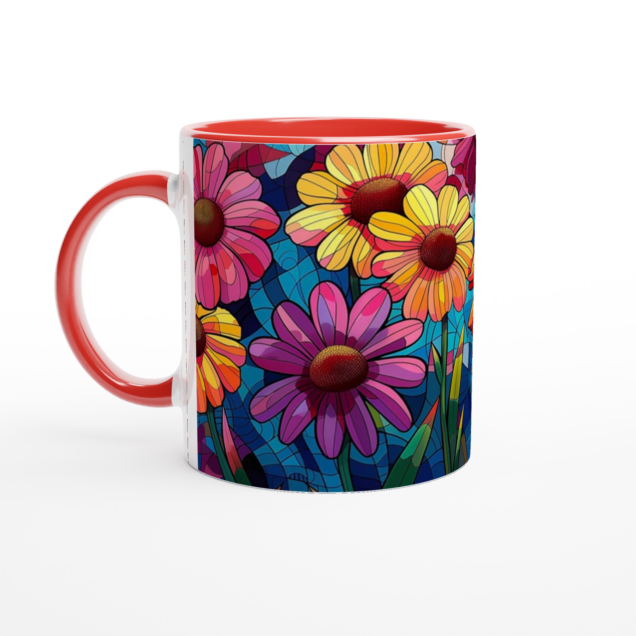 Färgsprakande Blommönster 11oz Keramisk Mugg – Välj bland 7 Livfulla Färger! 5 1e1ae7a6-91b5-4f04-ad57-e64a13965bef