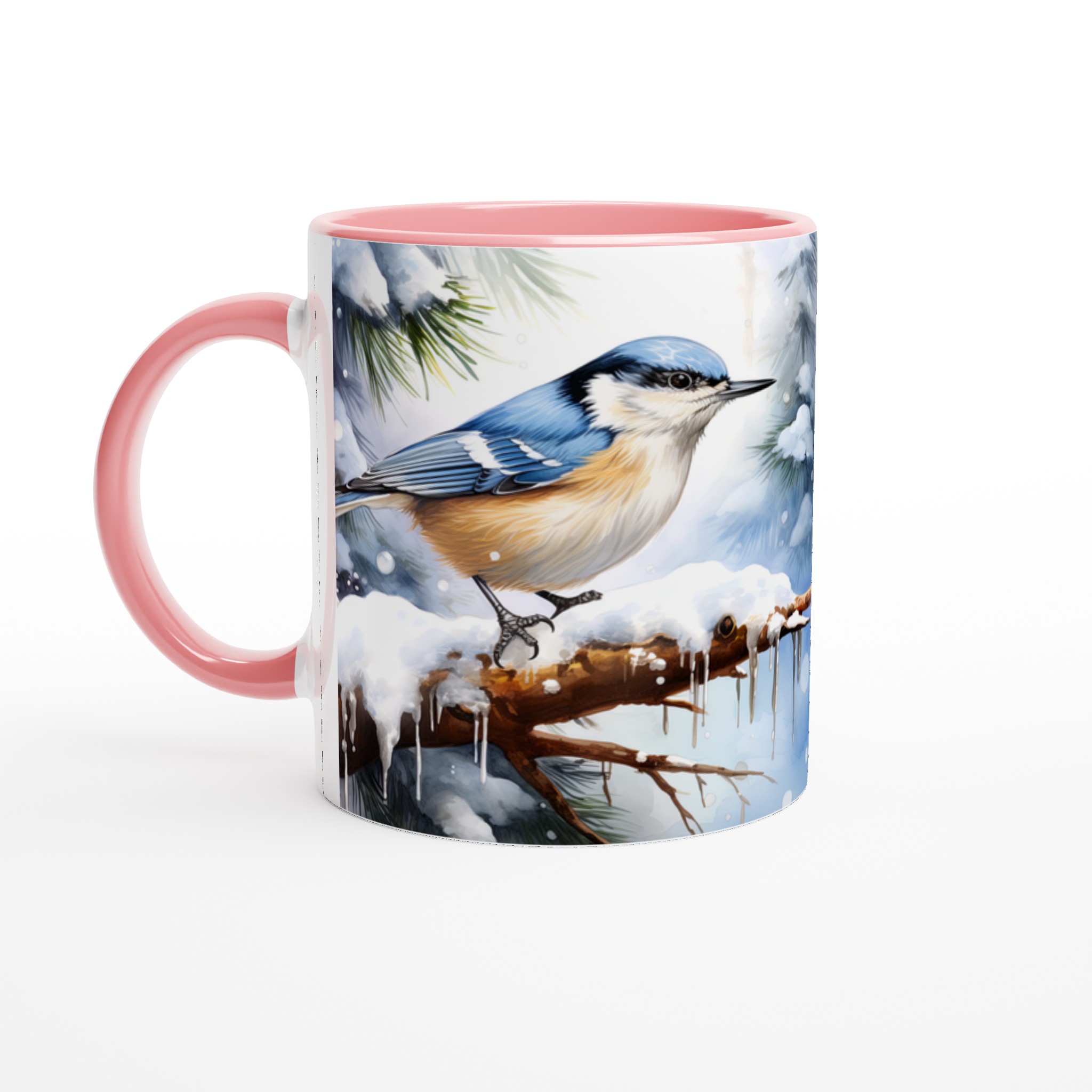 Vit 11oz keramisk mugg med vintrig fågelskönhet i flera färgalternativ 6 1e6dcfc1-e6f2-411c-9e27-f709310957f3