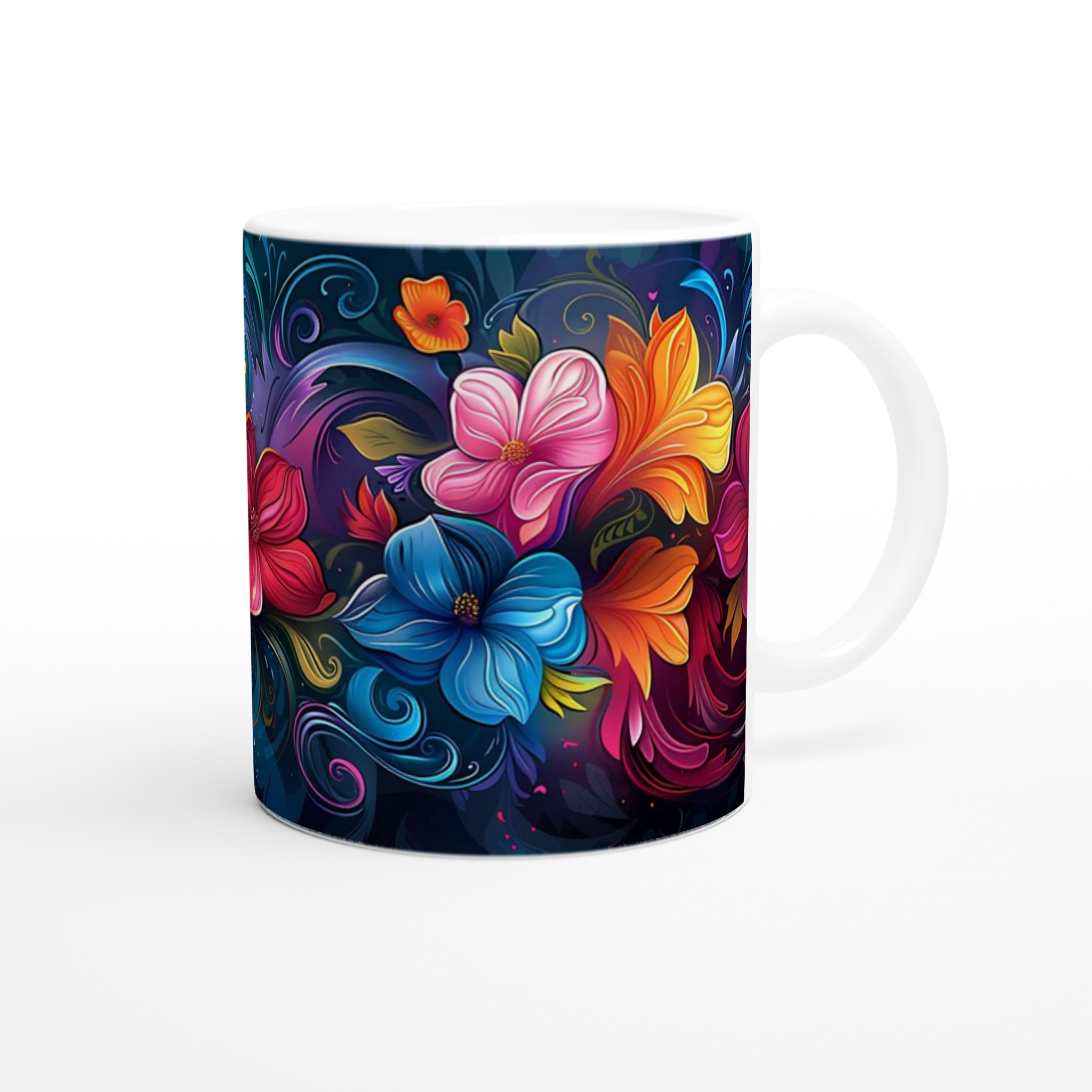 Färgexplosion Blommor Keramikmugg - 11oz, Välj mellan 7 Strålande Färger! 9 1e7d020e-ffb4-4678-a21c-52cbd2a68a23