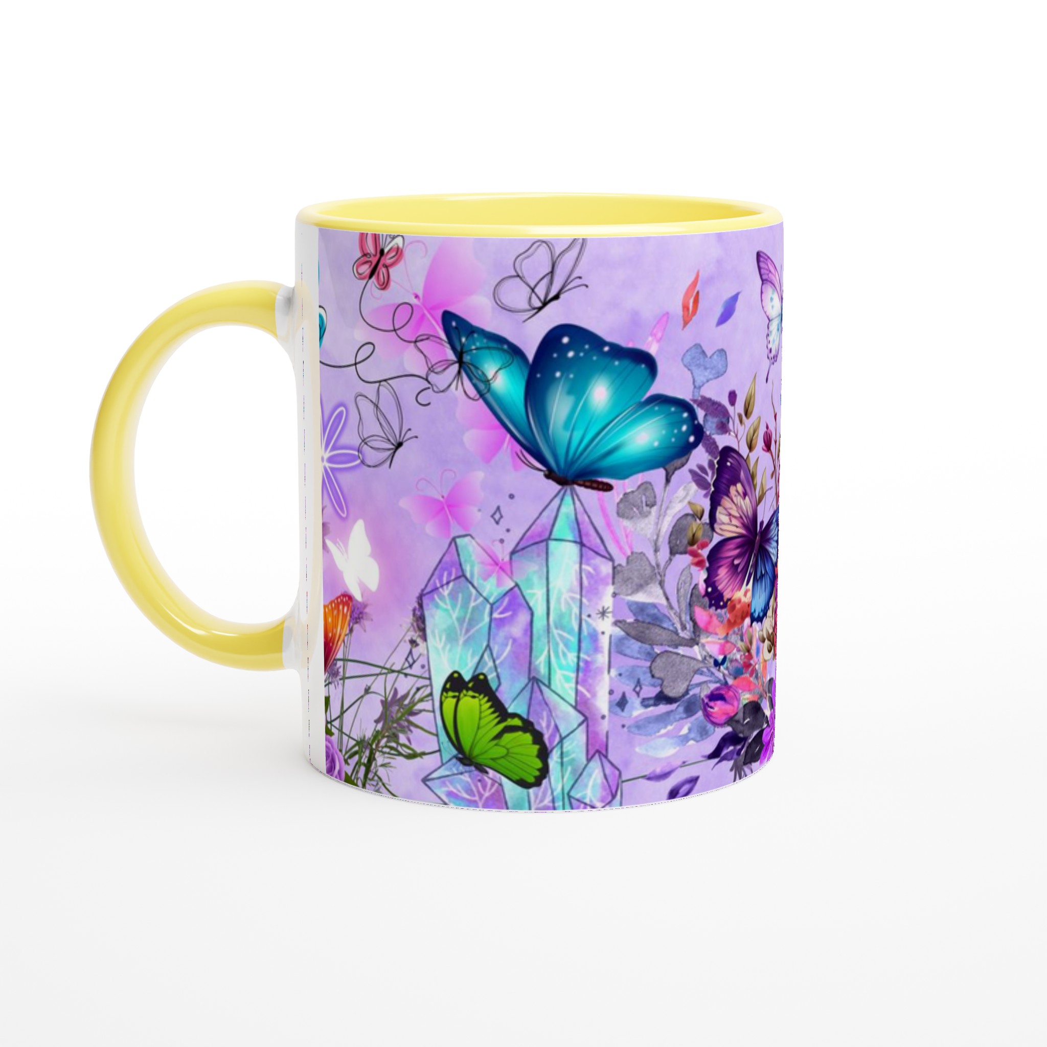 Vit 11oz keramisk mugg med färgstarka fjärilar – välj bland flera levande keramfärger 3 1ea4f491-c73a-42a6-8801-b693cf0e5ede