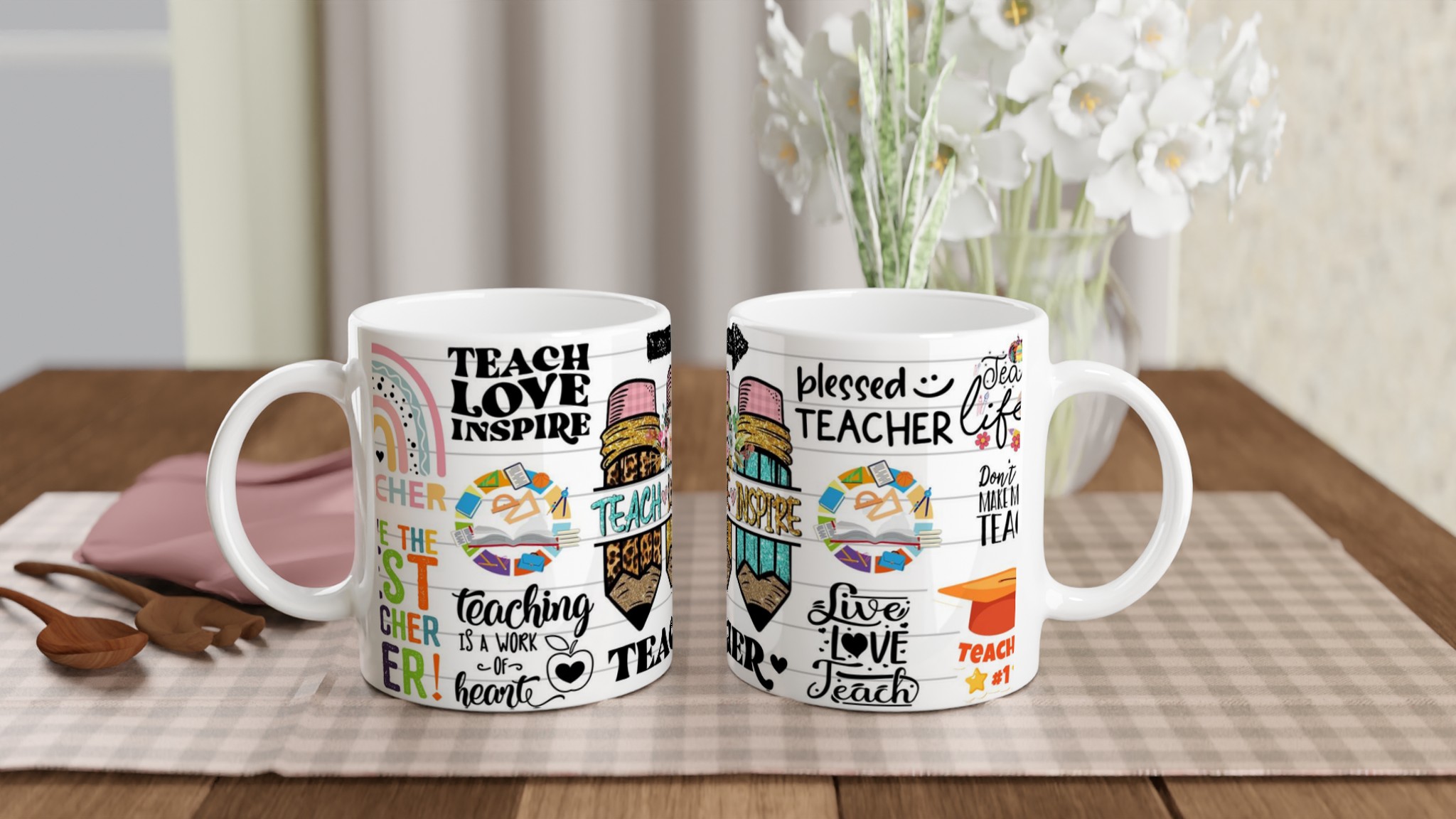Inspirerande Lärarmugg – "Teach Love Inspire" med Färgglada Mottyrken & Valfri Färg! 10 1eb2c93e-6d8c-4854-aa69-f8085ae37adc