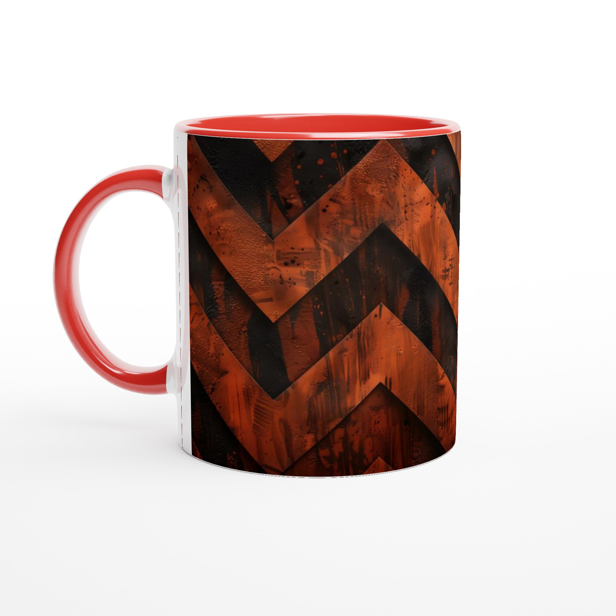 Vit 11oz keramisk mugg med djärv orange och svart zigzag-design – välj bland sju färgstarka keramiska nyanser 5 1eeb8c40-8031-4dca-b3fd-303186141a86