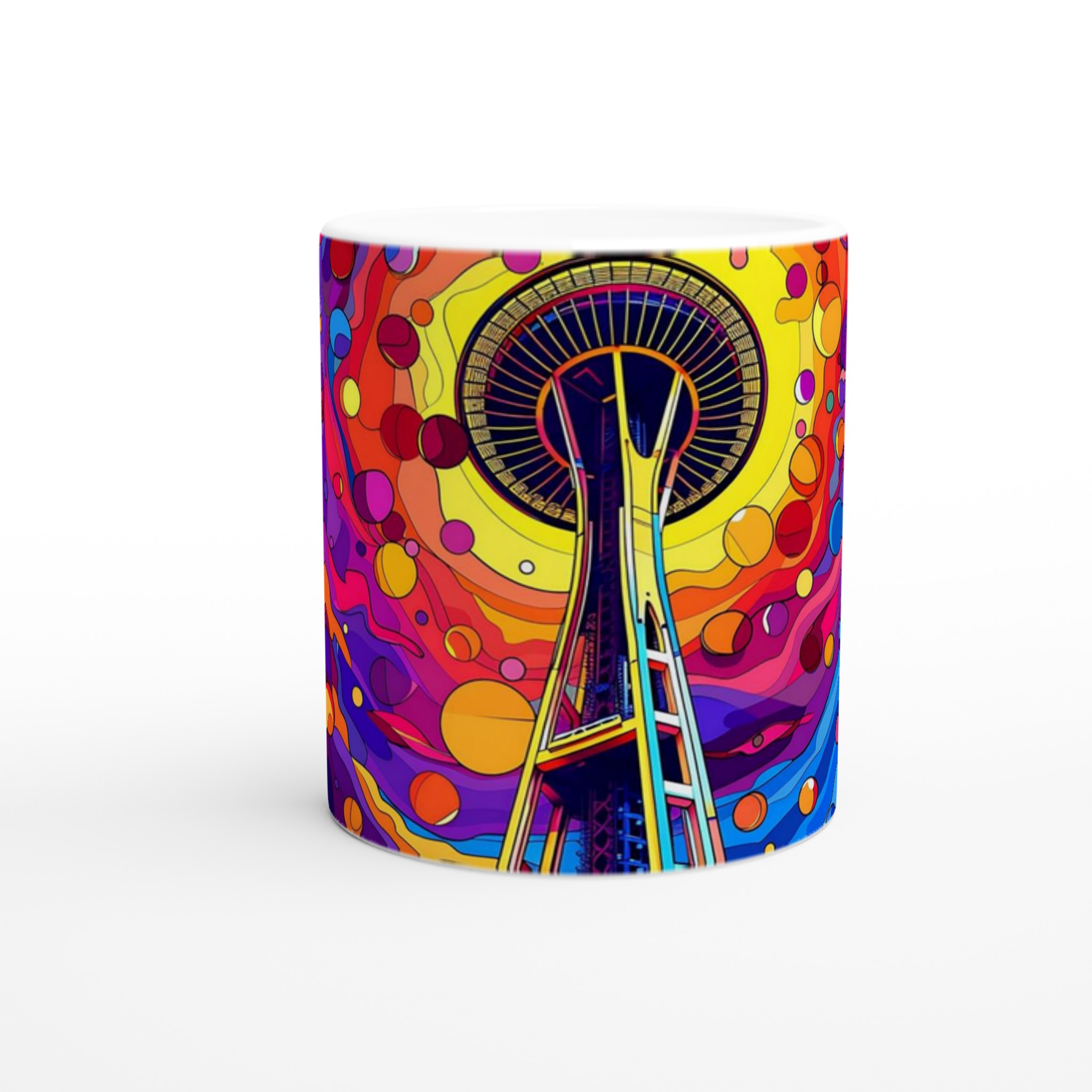 Kosmisk Seattle Space Needle Keramikmugg – Färgglad Abstrakt Konst för din Kaffestund 8 1ef415c5-2683-46ad-9bc6-33f8d97d5e3b