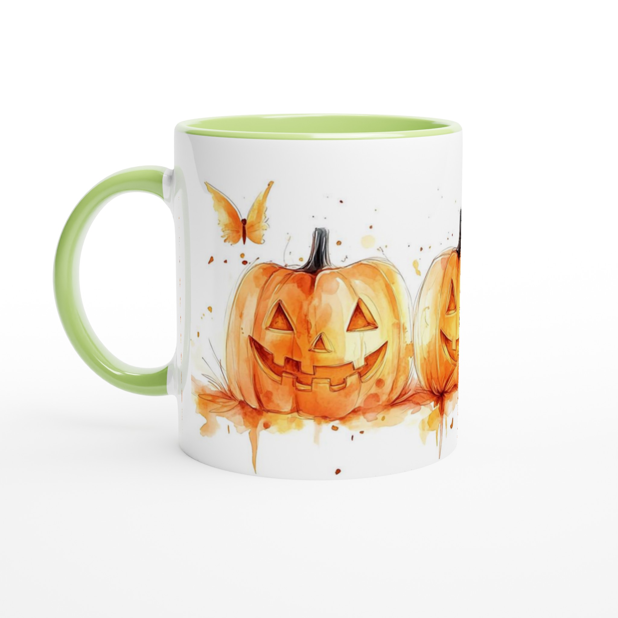 Bus eller Godis! 11oz Keramisk Mugg med Glad Pumpa Akvarell – Välj din färg! 7 1f15b664-054f-4d79-954d-eb773177f4b4