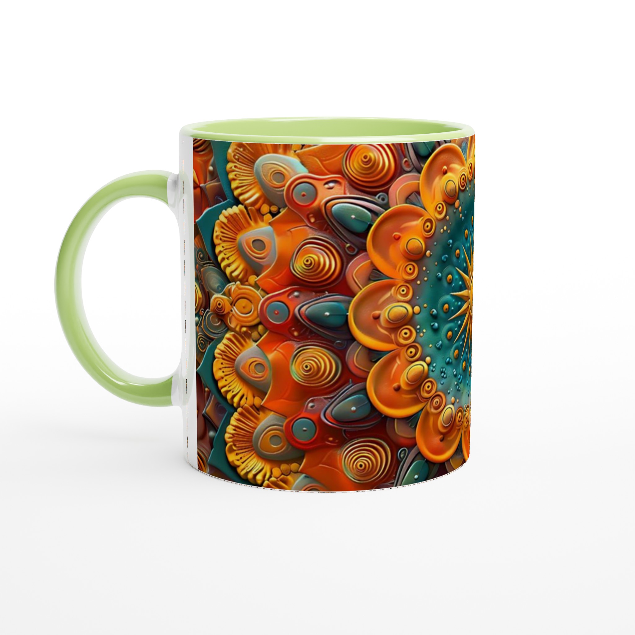 Abstrakt Mandala Keramikmugg - Livfulla Turkosa och Orangea Mönster 7 1f76ce05-67be-4e6f-a8f8-afb594826f51