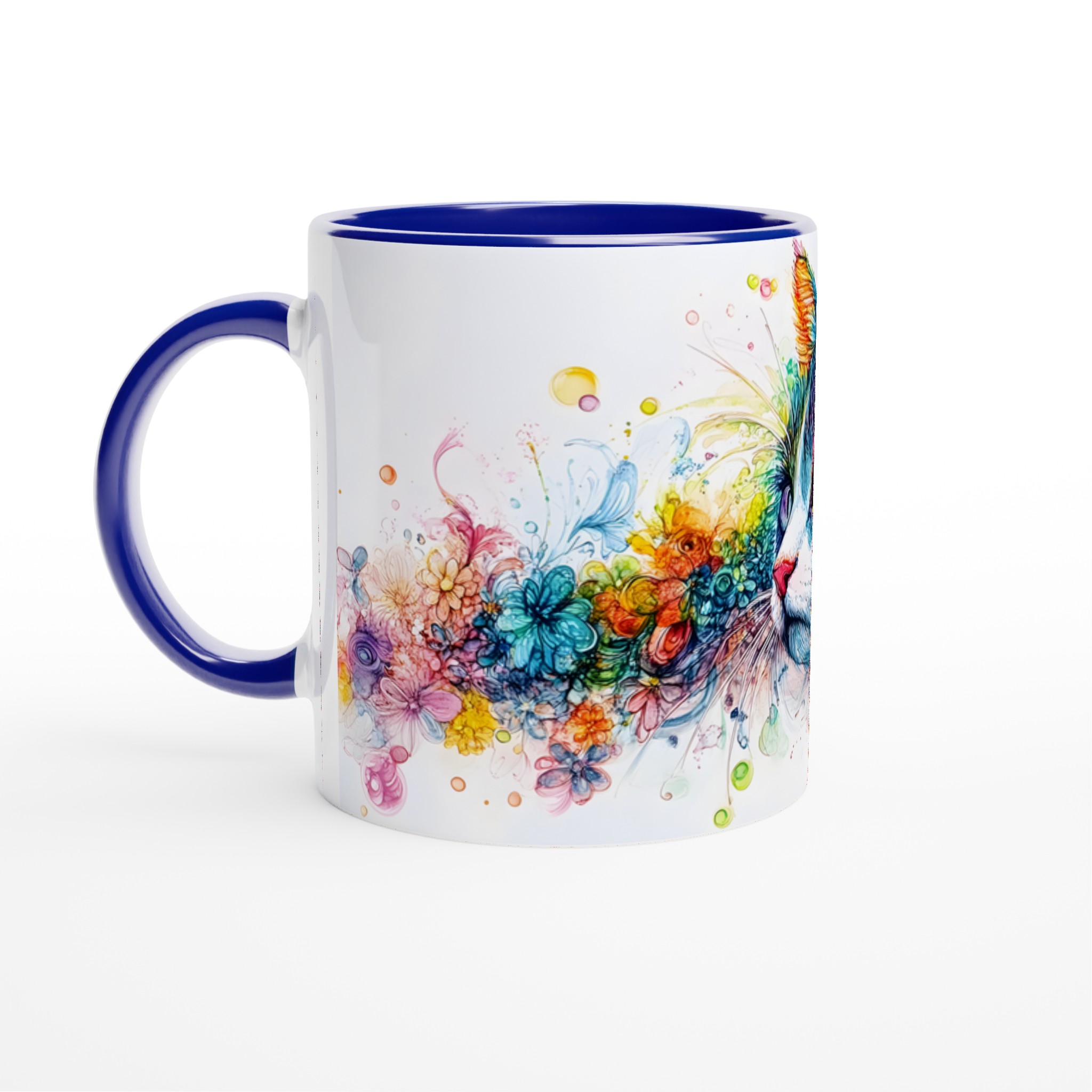Färgsprakande Katt & Blommor Keramikmugg – Konstnärlig Design i Välj din Färg, 11oz 2 1f811050-a15d-4d5e-bc02-883cd0ac34f4