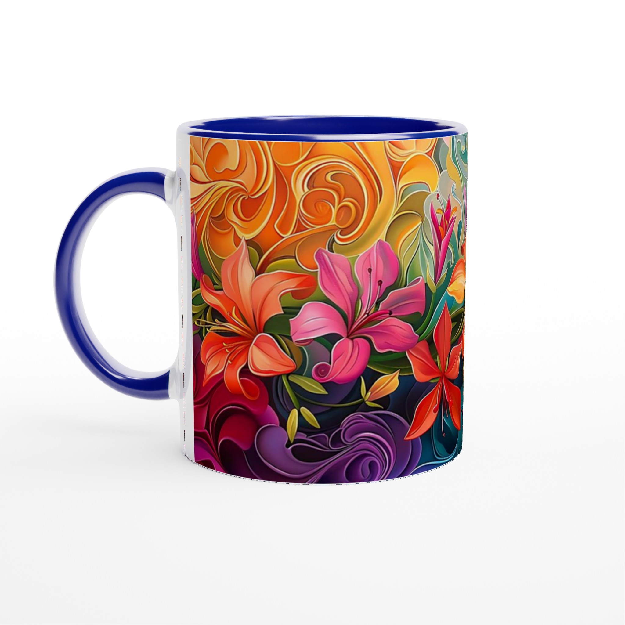 Färgsprakande Blomstermugg – 11 oz Keramikmugg i ditt val av 7 livfulla färger 2 1f89c845-9c54-476d-a74d-1c94f1b54d4f