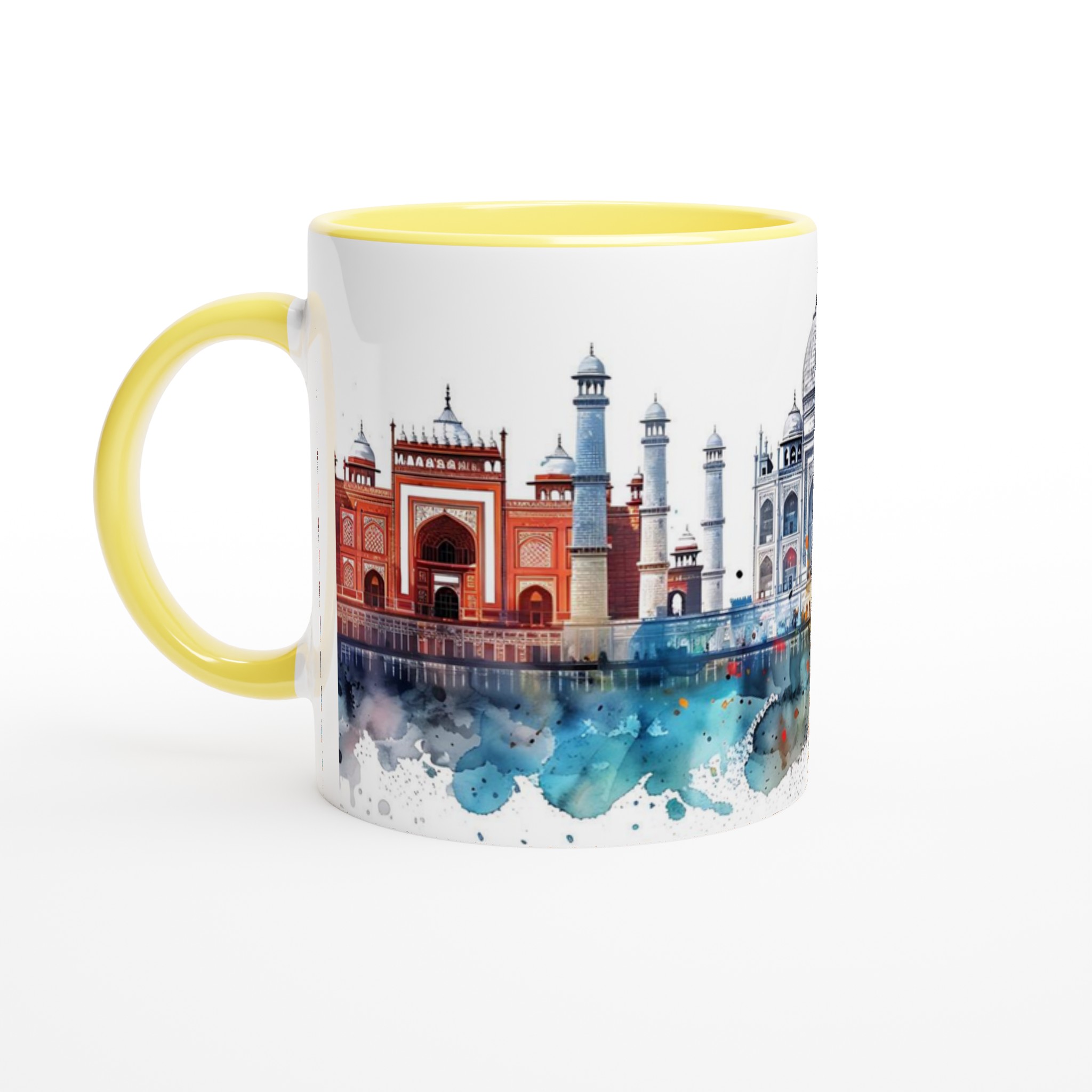 Magisk Taj Mahal Akvarellmugg – 11 oz Keramikmugg i ditt val av sju livfulla färger 3 1fb2f46d-5d2c-4e8d-8ac7-1d2692647c29