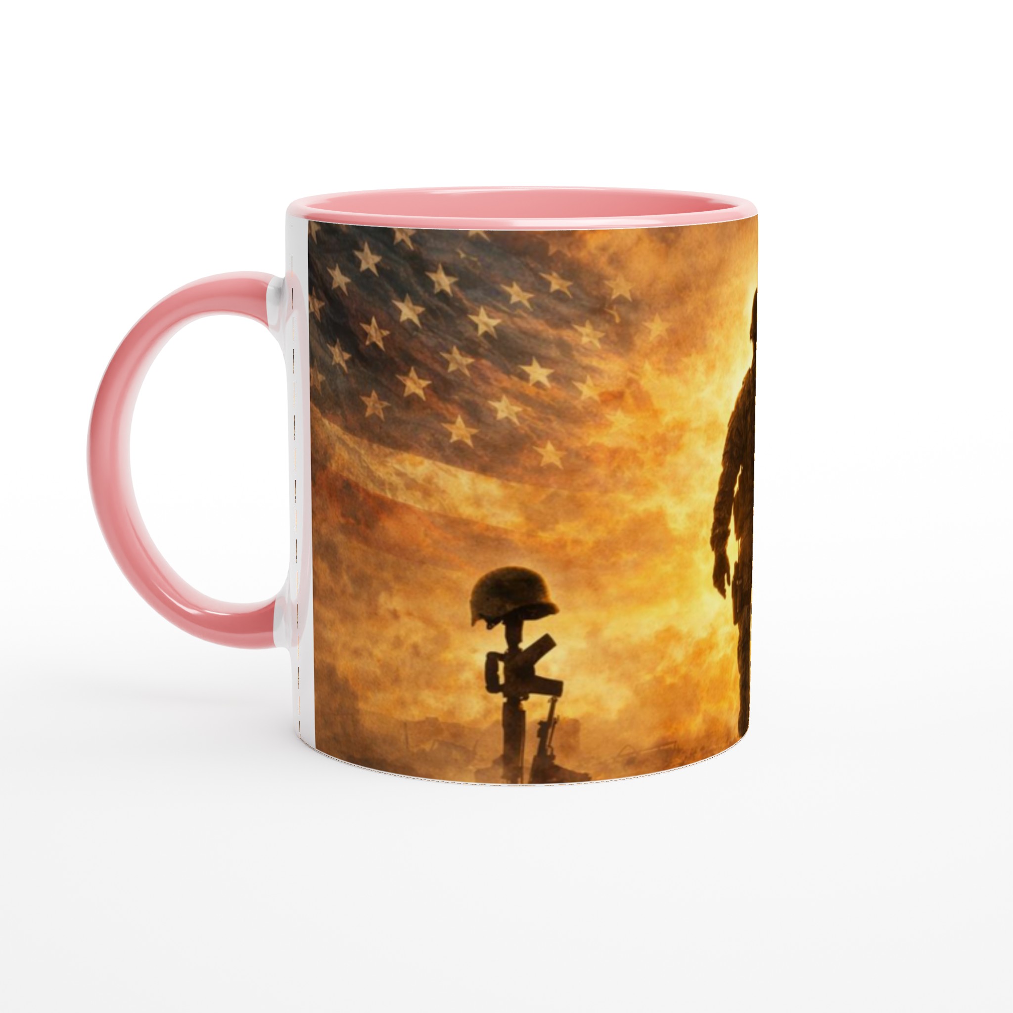 Vit 11oz keramisk mugg med patriotisk militärmotiv – välj bland sju livfulla keramiska färger 6 1fd404bd-6dc1-4738-9266-64cbed693c1c