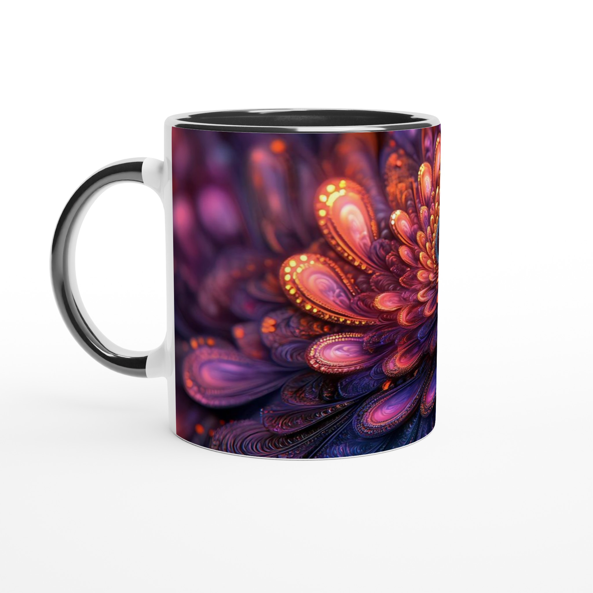 Kosmisk Blomster Keramisk Mugg – 11 oz Vit – Upplev Magisk Design i Varje Klunk 4 1fe84f4d-1cf7-4ef8-a27e-9073c0dcc5fc