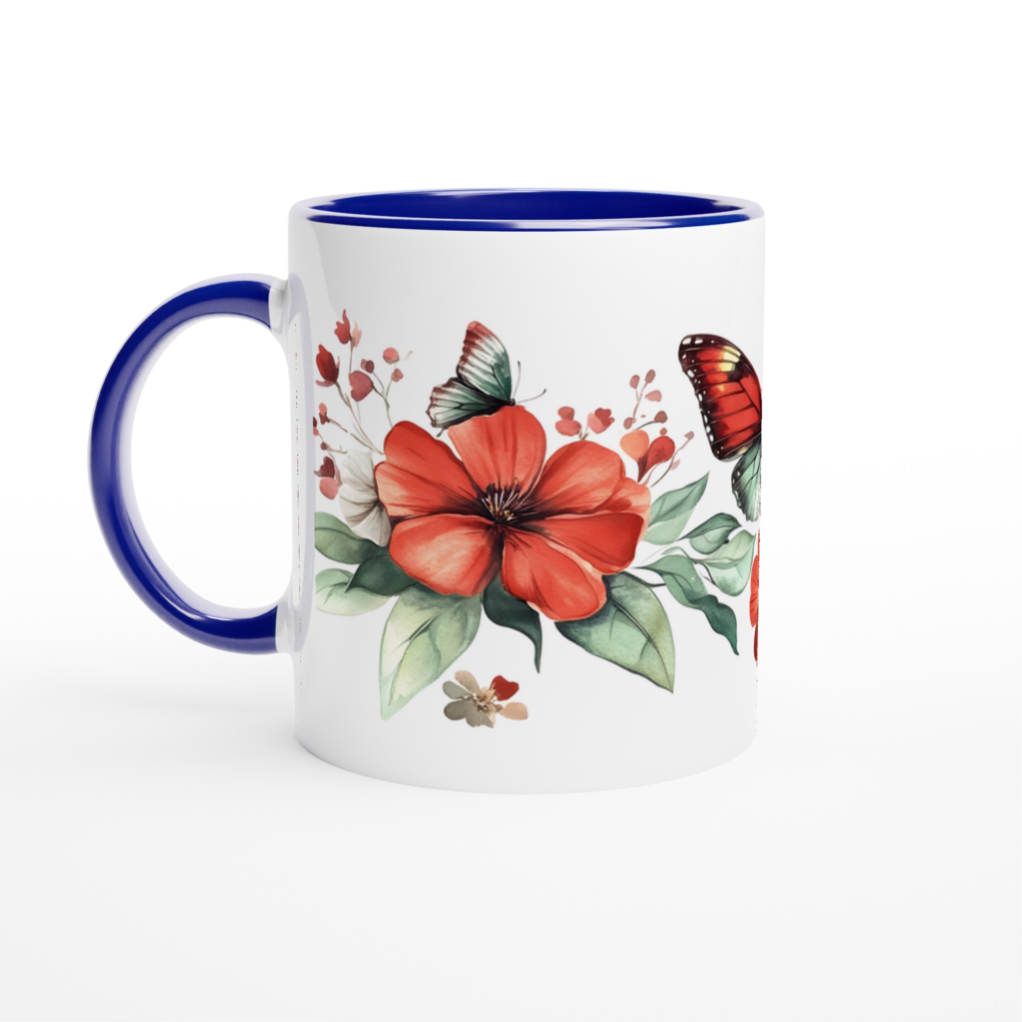 Fjärilsdröm Keramikmugg - Livfulla Akvarellblommor & Fjärilar i Valfri Färg 2 1ff8f734-baf2-4155-9d84-e240c30c6828
